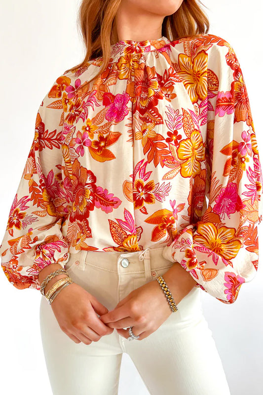 The Coral Hibiscus Blouse