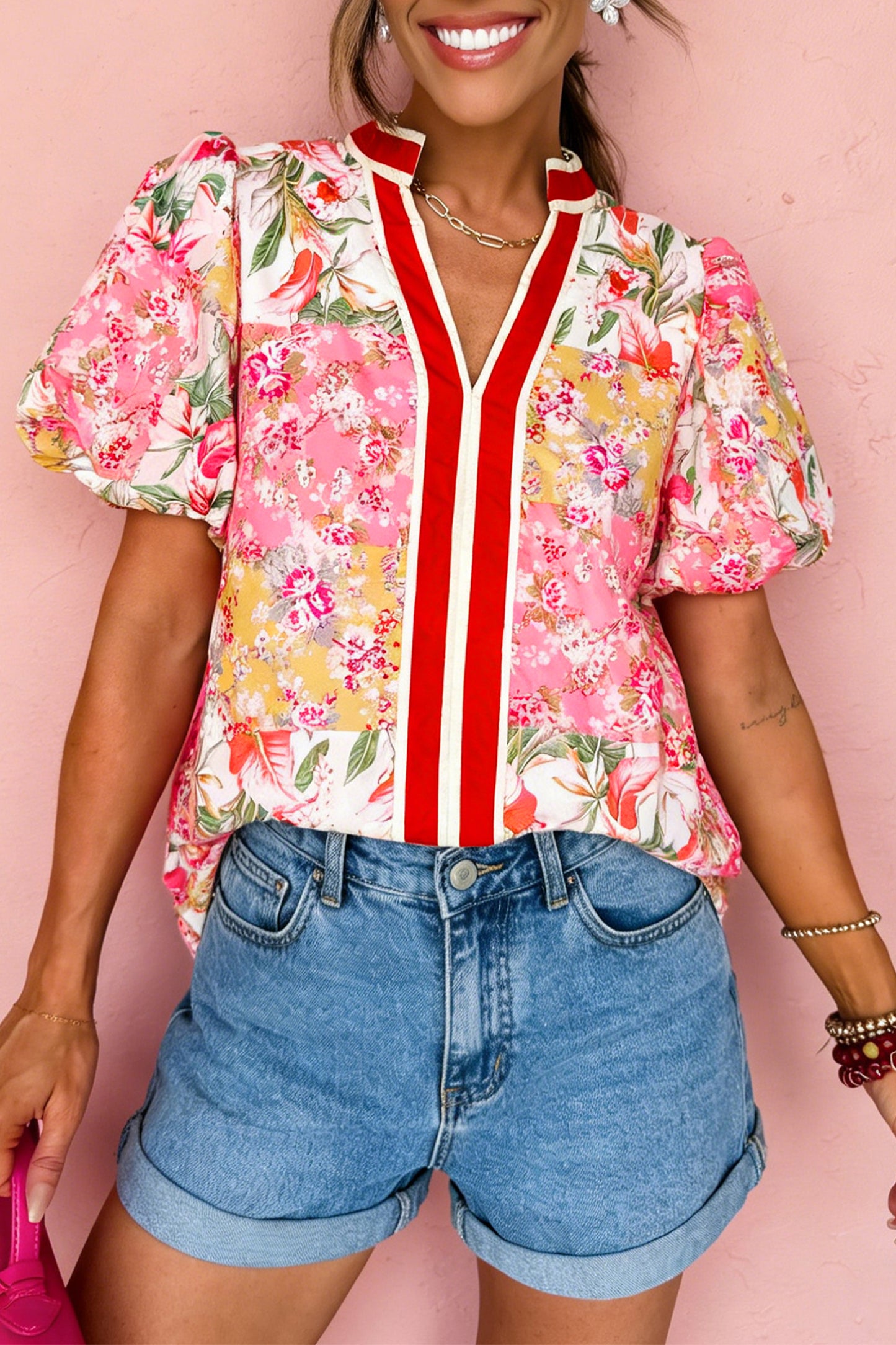 Rosé Garden Stripe Blouse