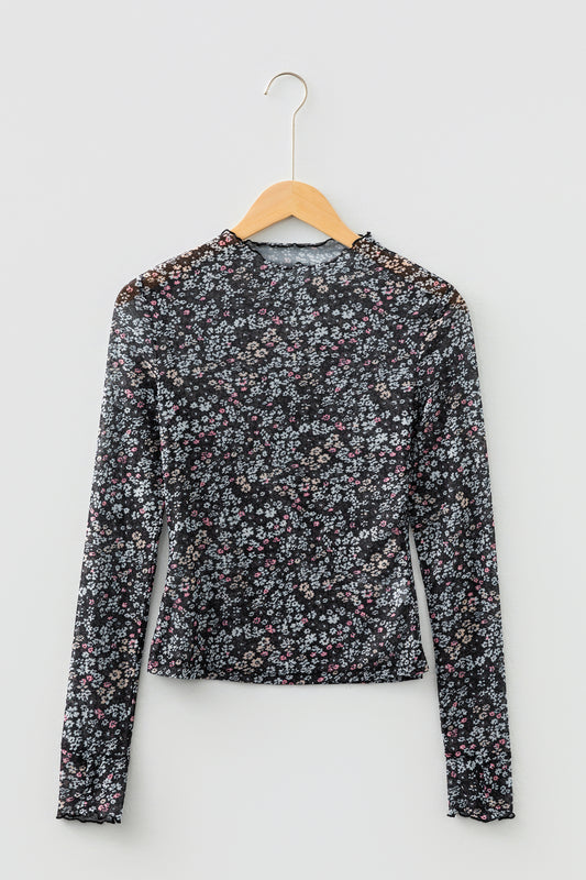 Midnight Meadow Mesh Top