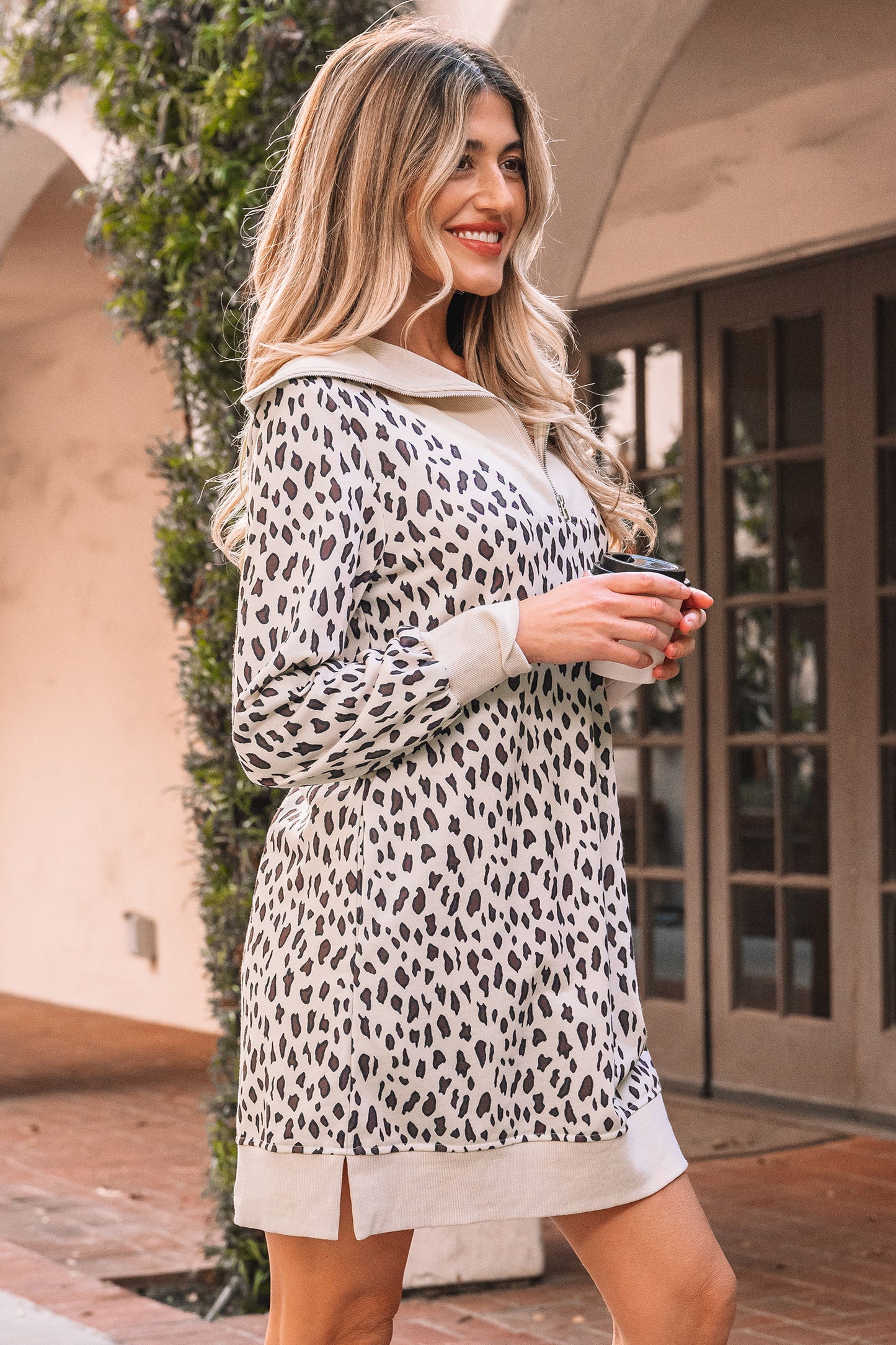City Safari Quarter-Zip Dress