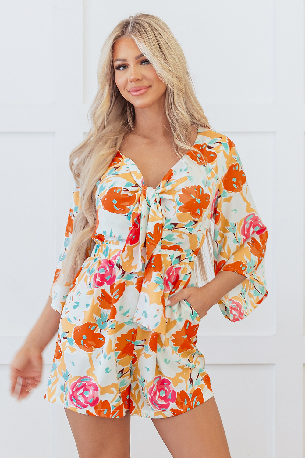 The Sunset Garden Tie Romper
