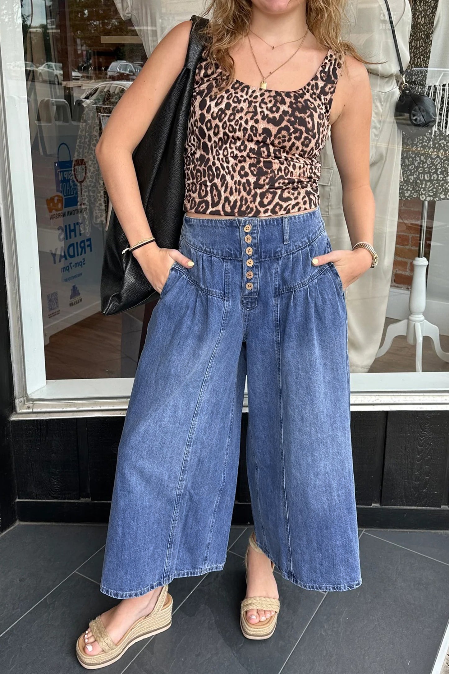 Harbor Breeze Button-Front Denim Pants