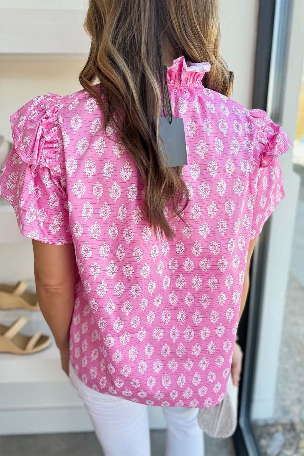 Pink Petal Ruffle Blouse