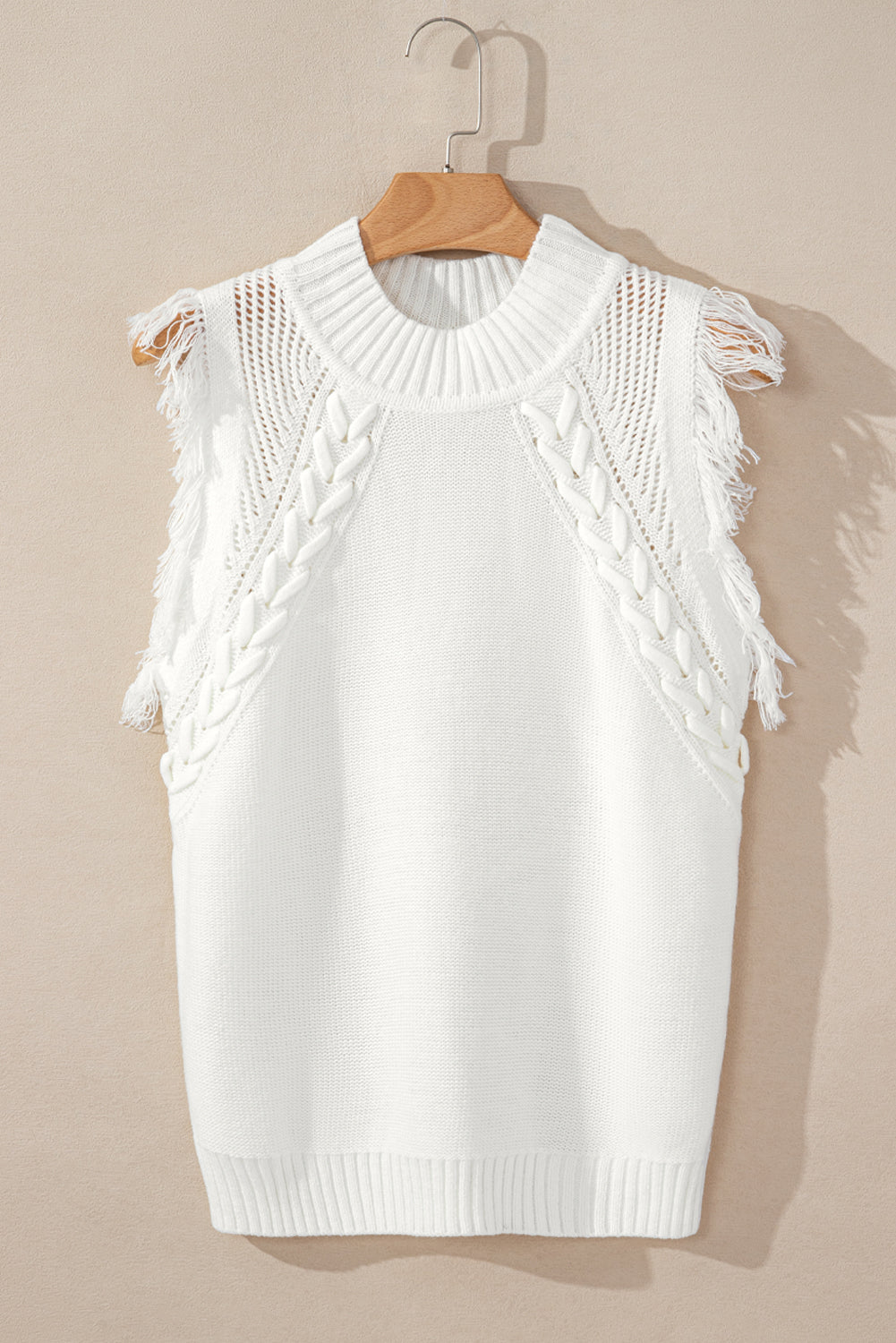 Frosted Fringe Knit Vest