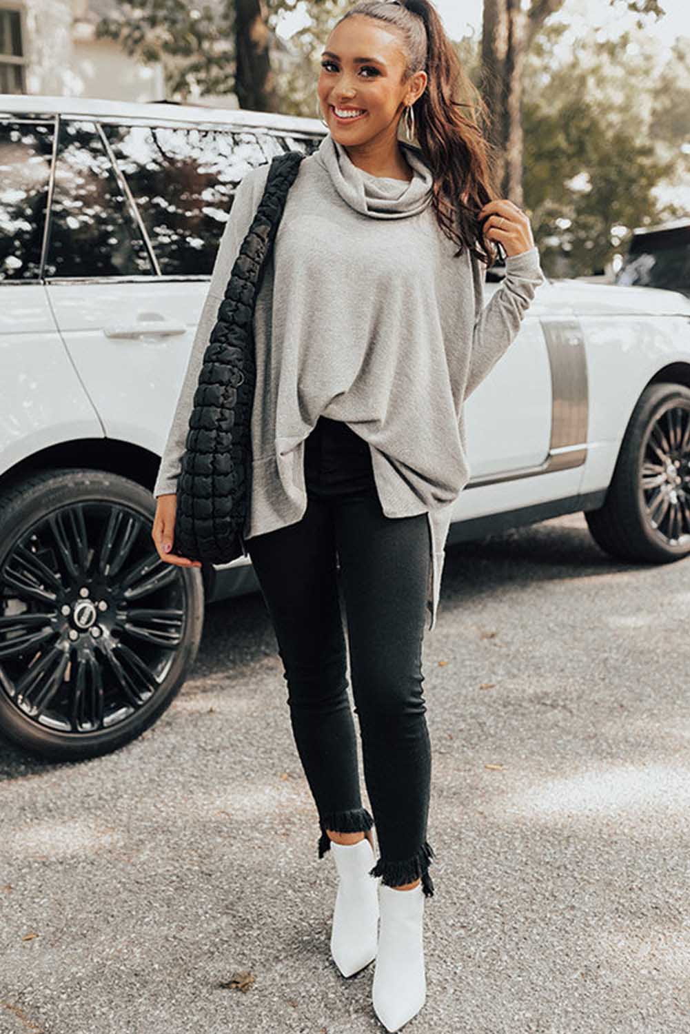 The Snowfall Soft Cowl Top