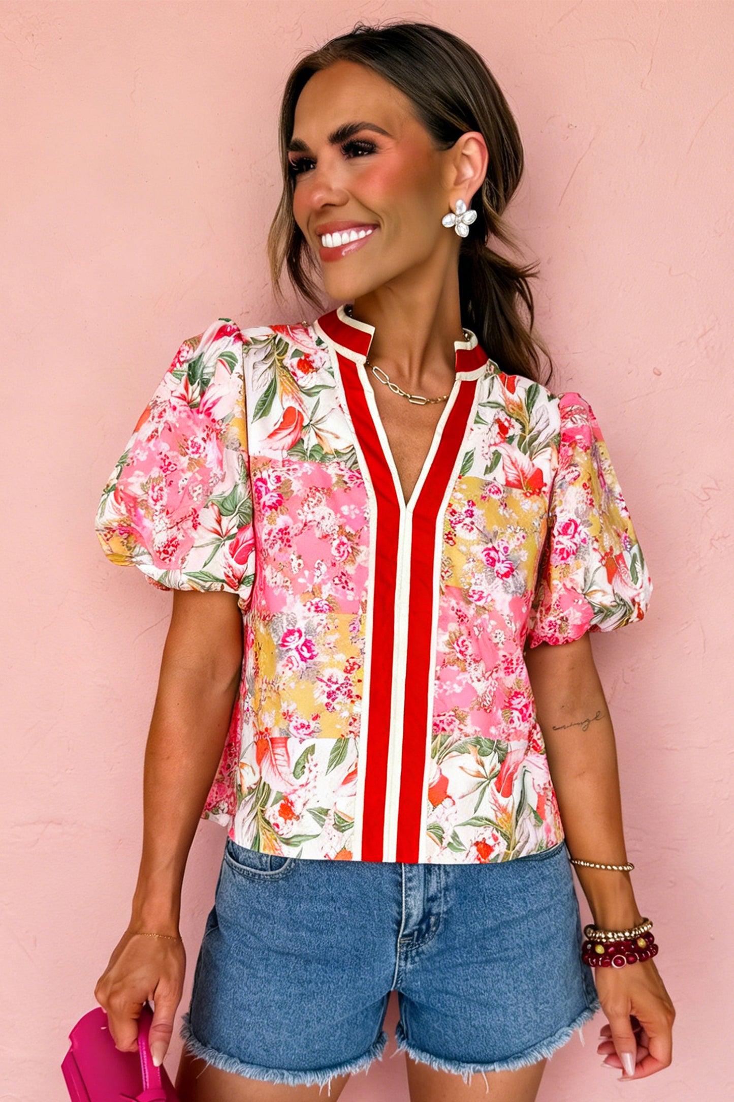 Rosé Garden Stripe Blouse