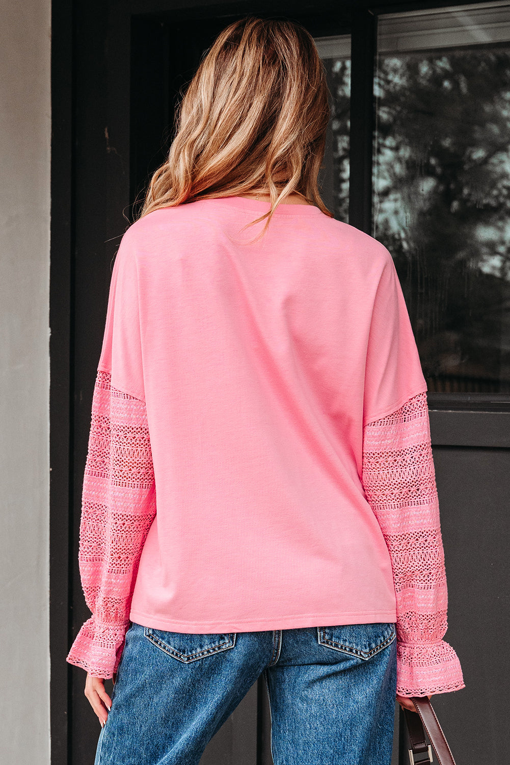 Blush Crochet Sleeve Top