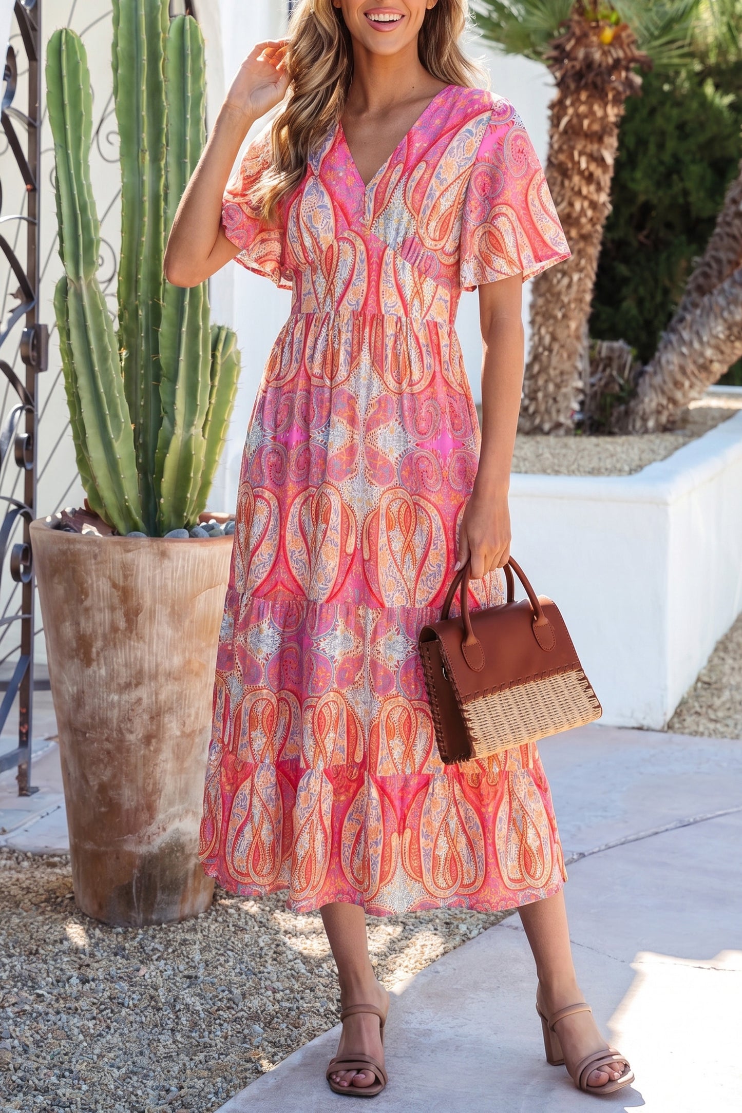 Sunset Paisley Maxi Dress