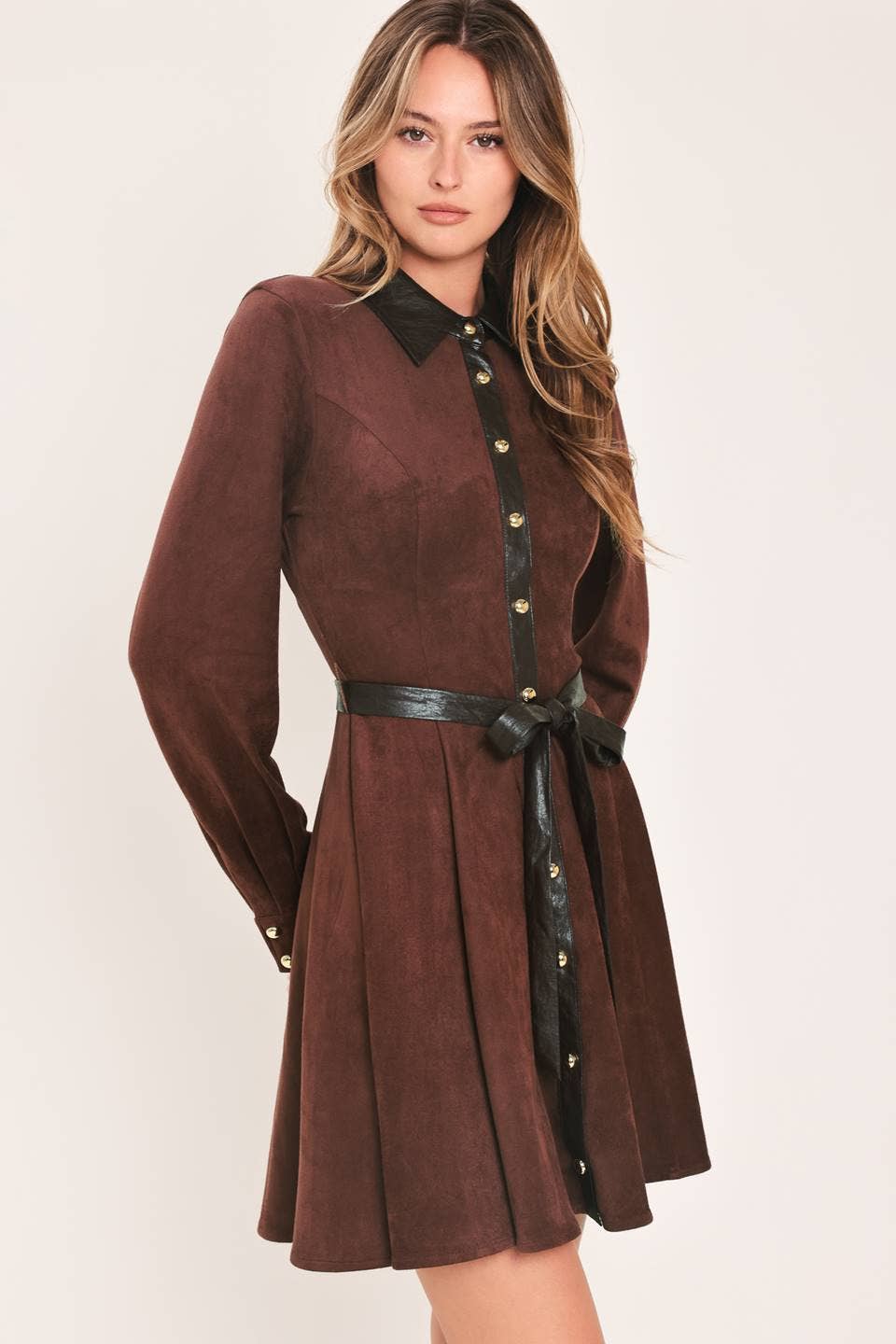 The Bordeaux Belle Suede Dress