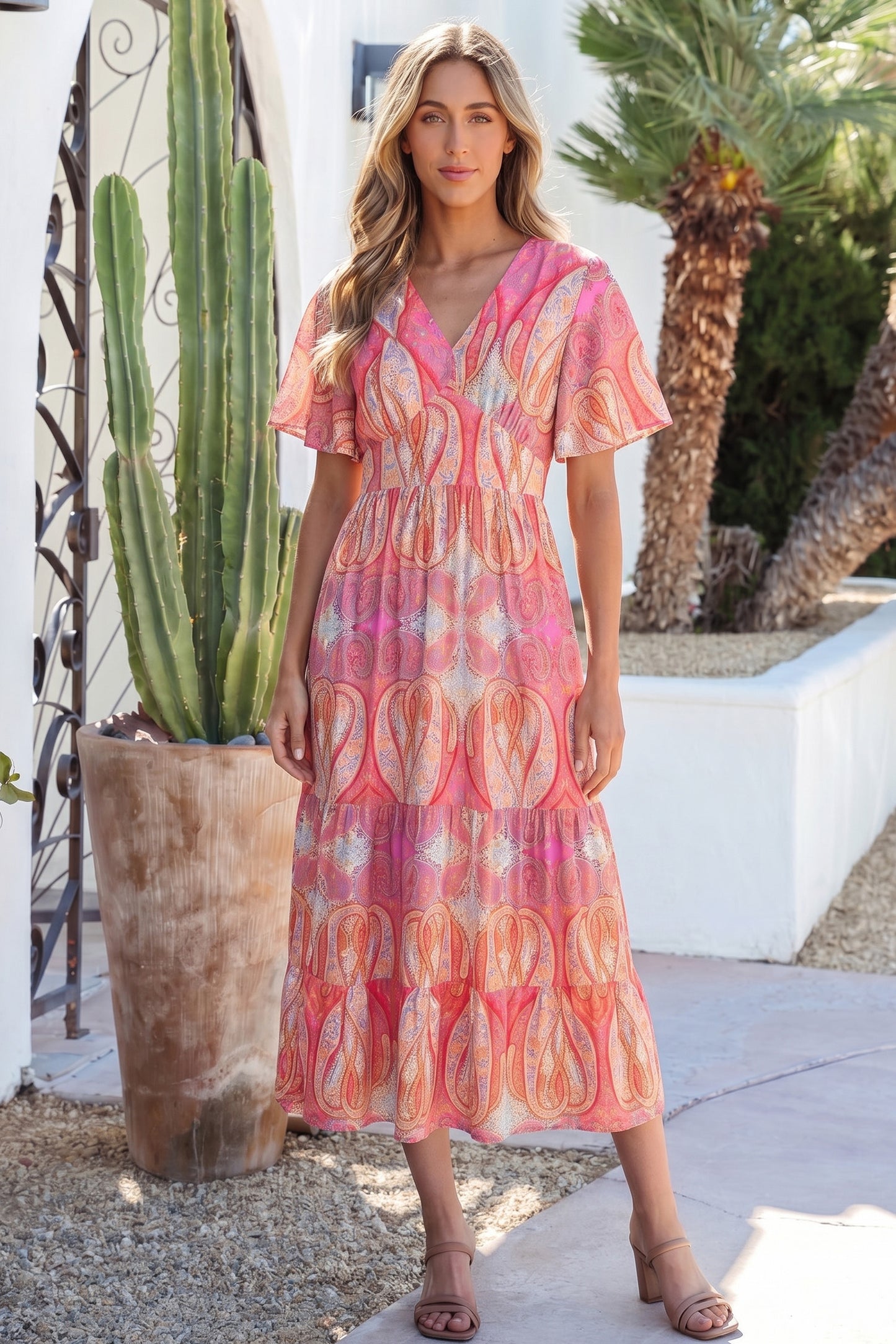 Sunset Paisley Maxi Dress