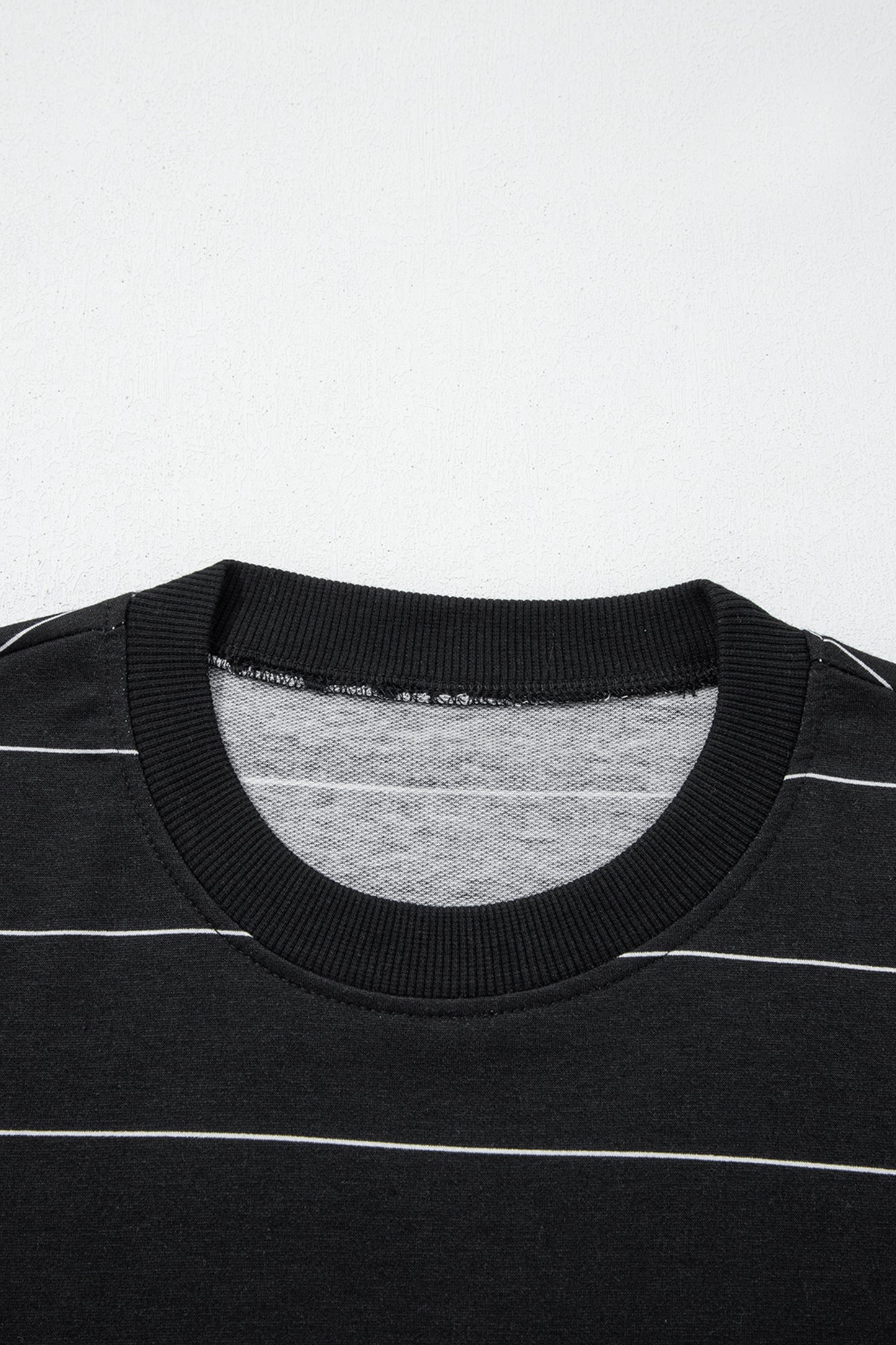 Black Stripe Half Sleeve Tee Drawstring Shorts 2pcs Set
