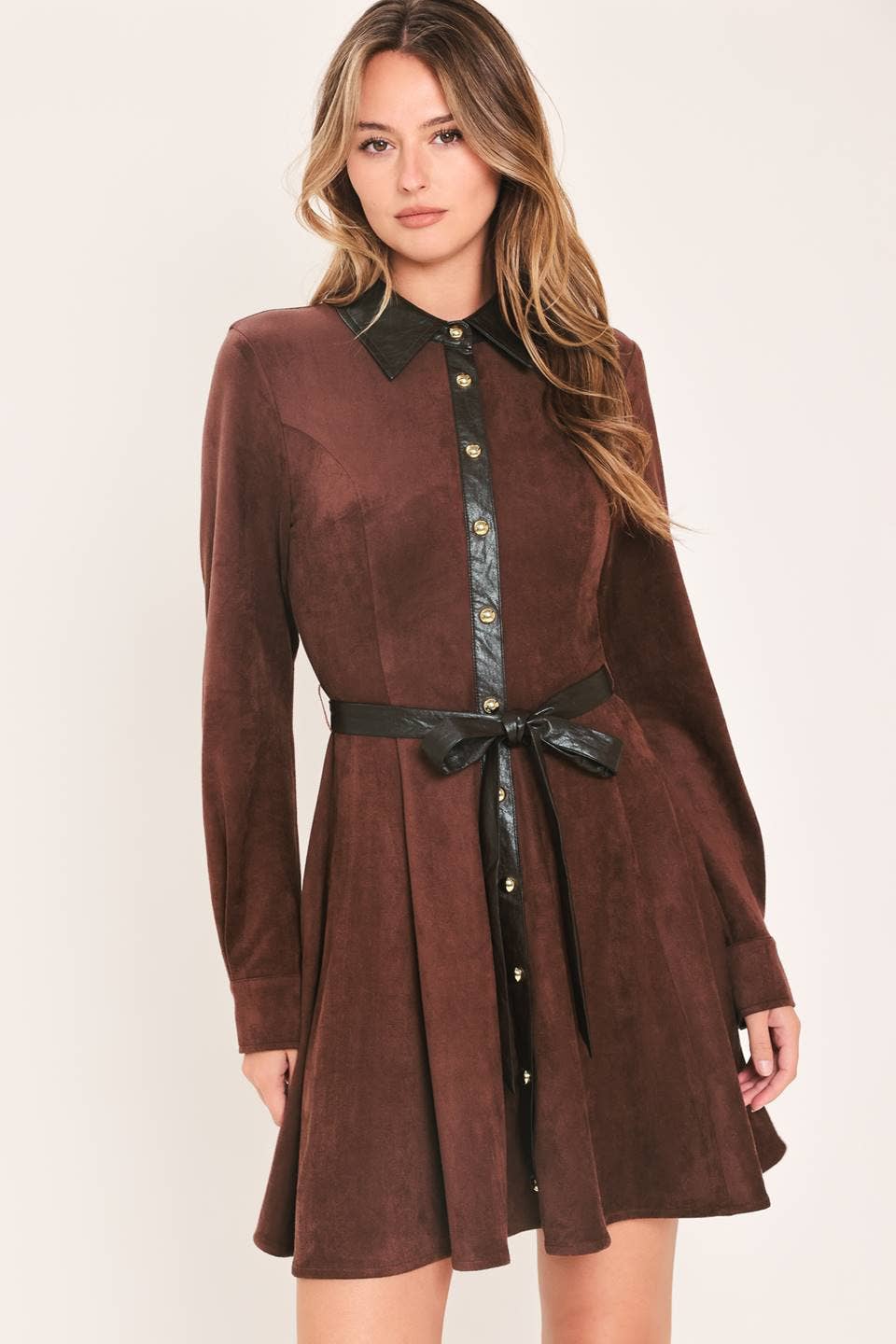 The Bordeaux Belle Suede Dress