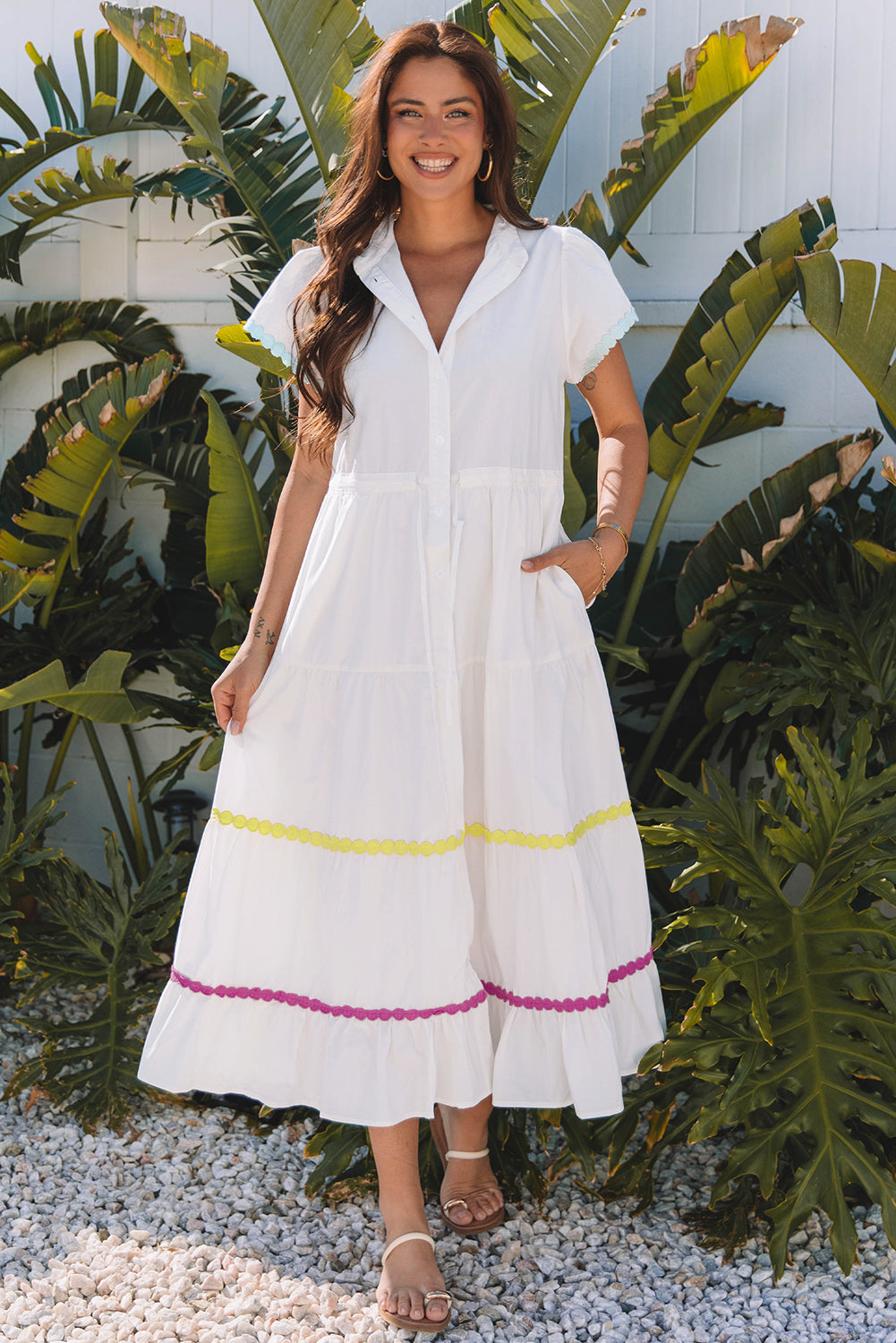 Santorini Summer Midi Dress