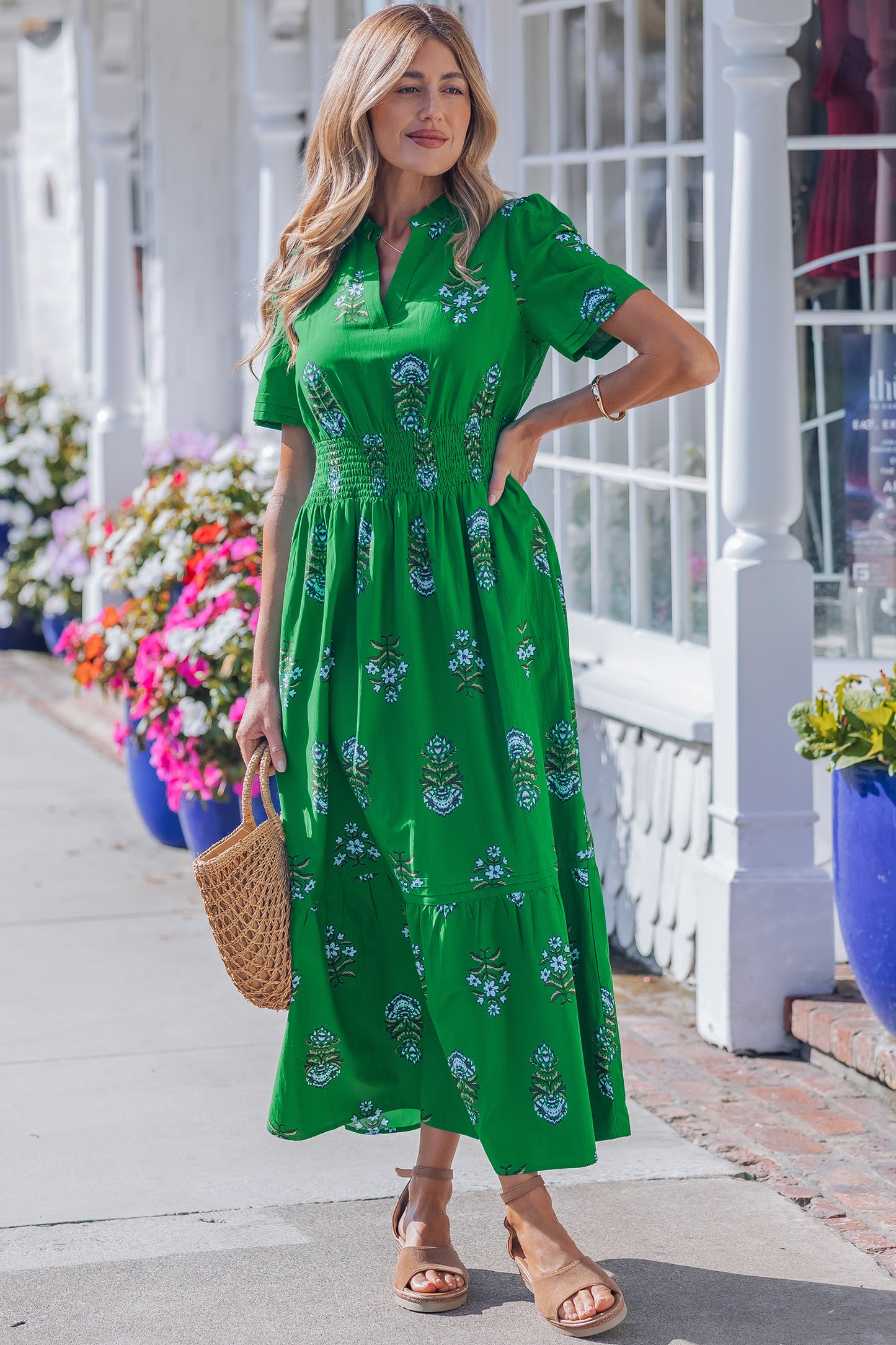 Emerald Garden Tiered Maxi