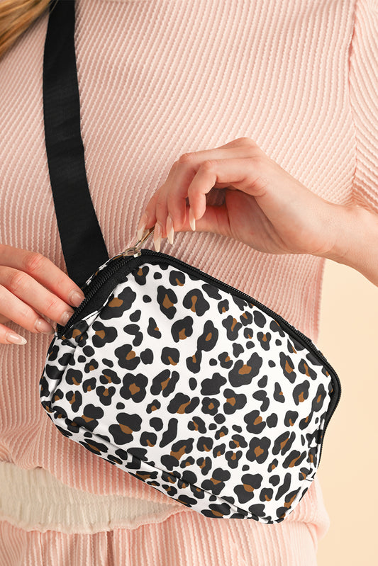 White Cheetah Print Crossbody Bag