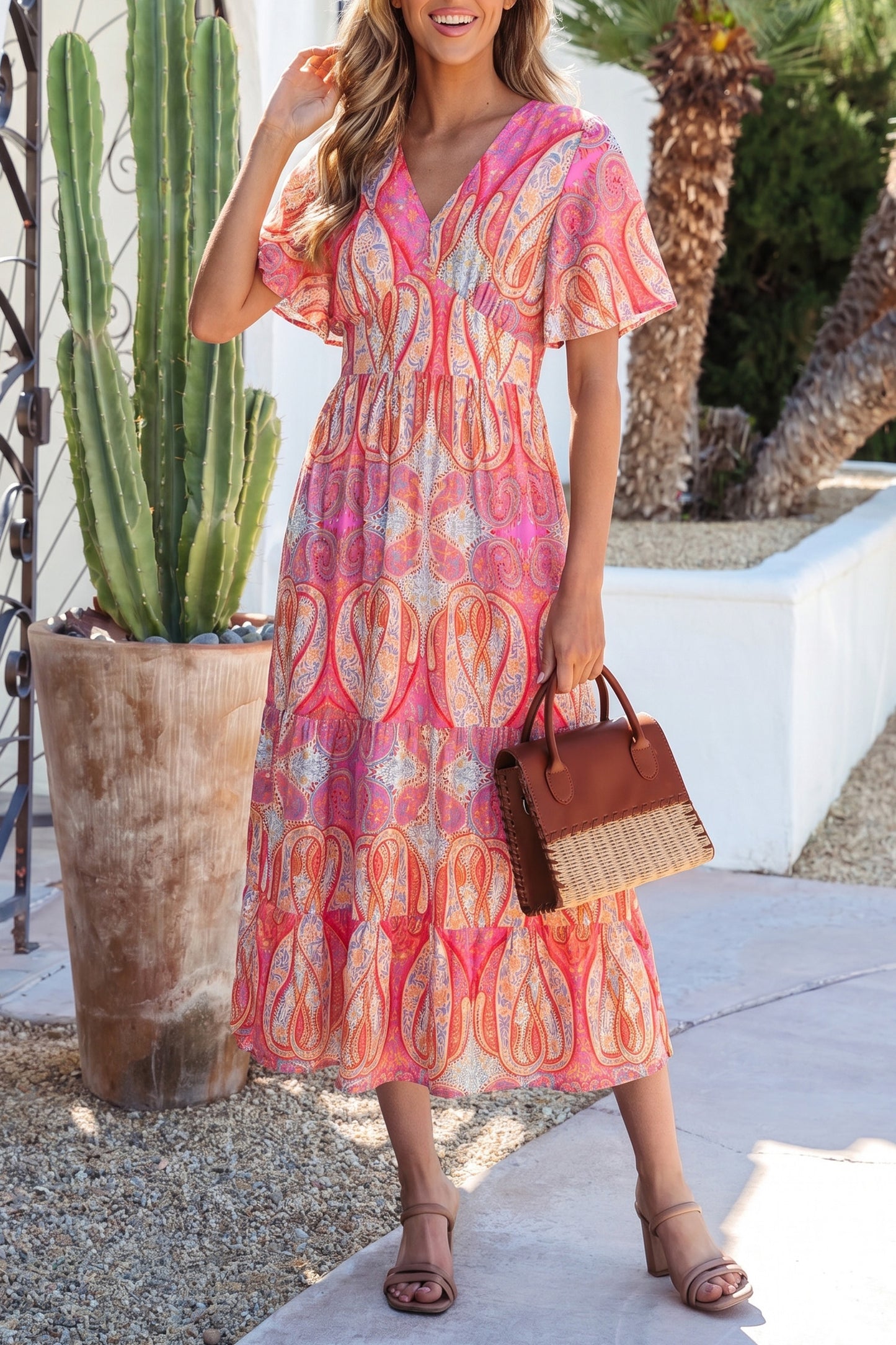 Sunset Paisley Maxi Dress