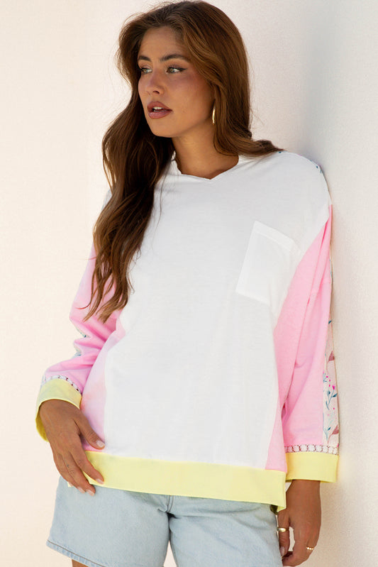Pastel Garden Colorblock Top