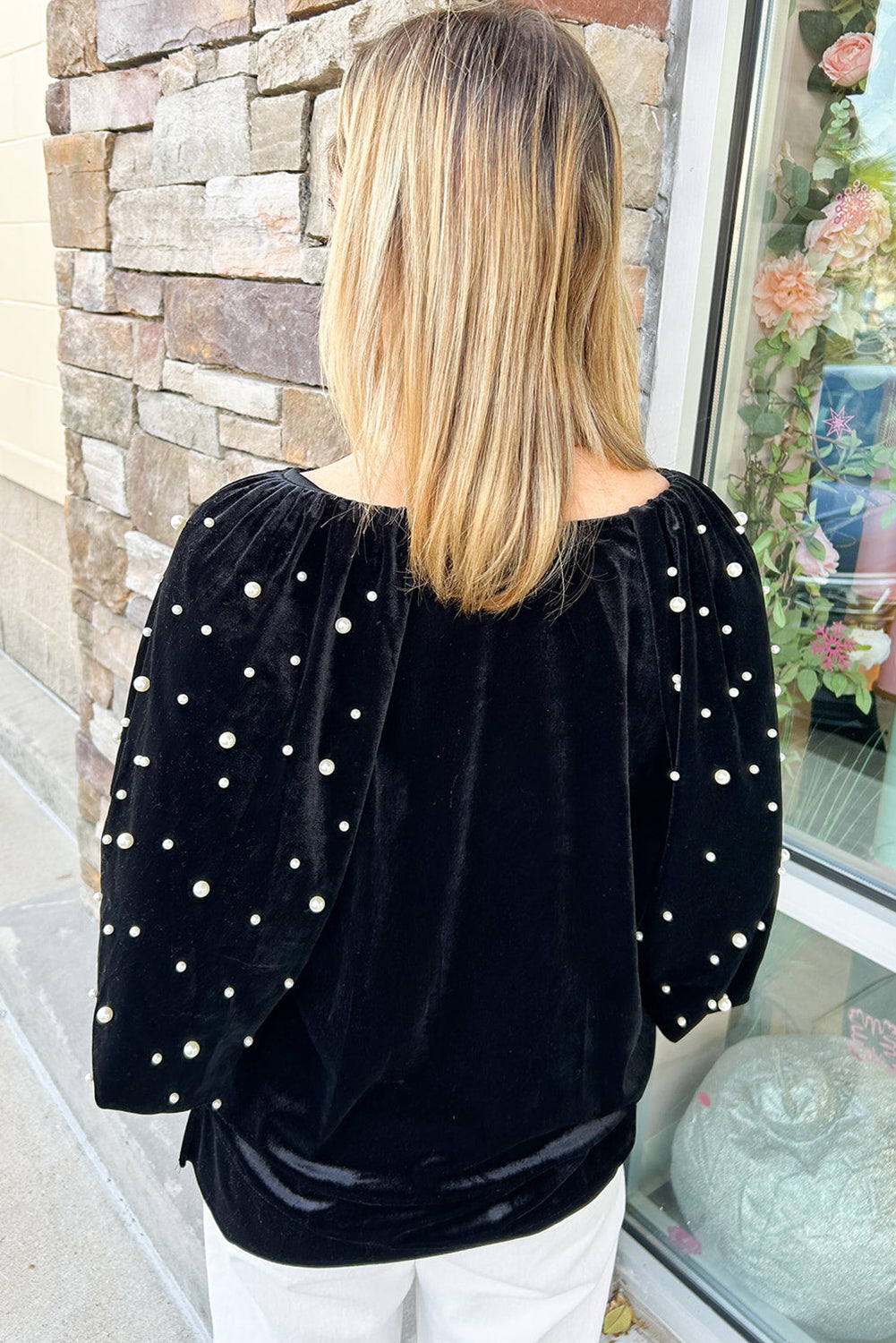 Midnight Pearl Velvet Top