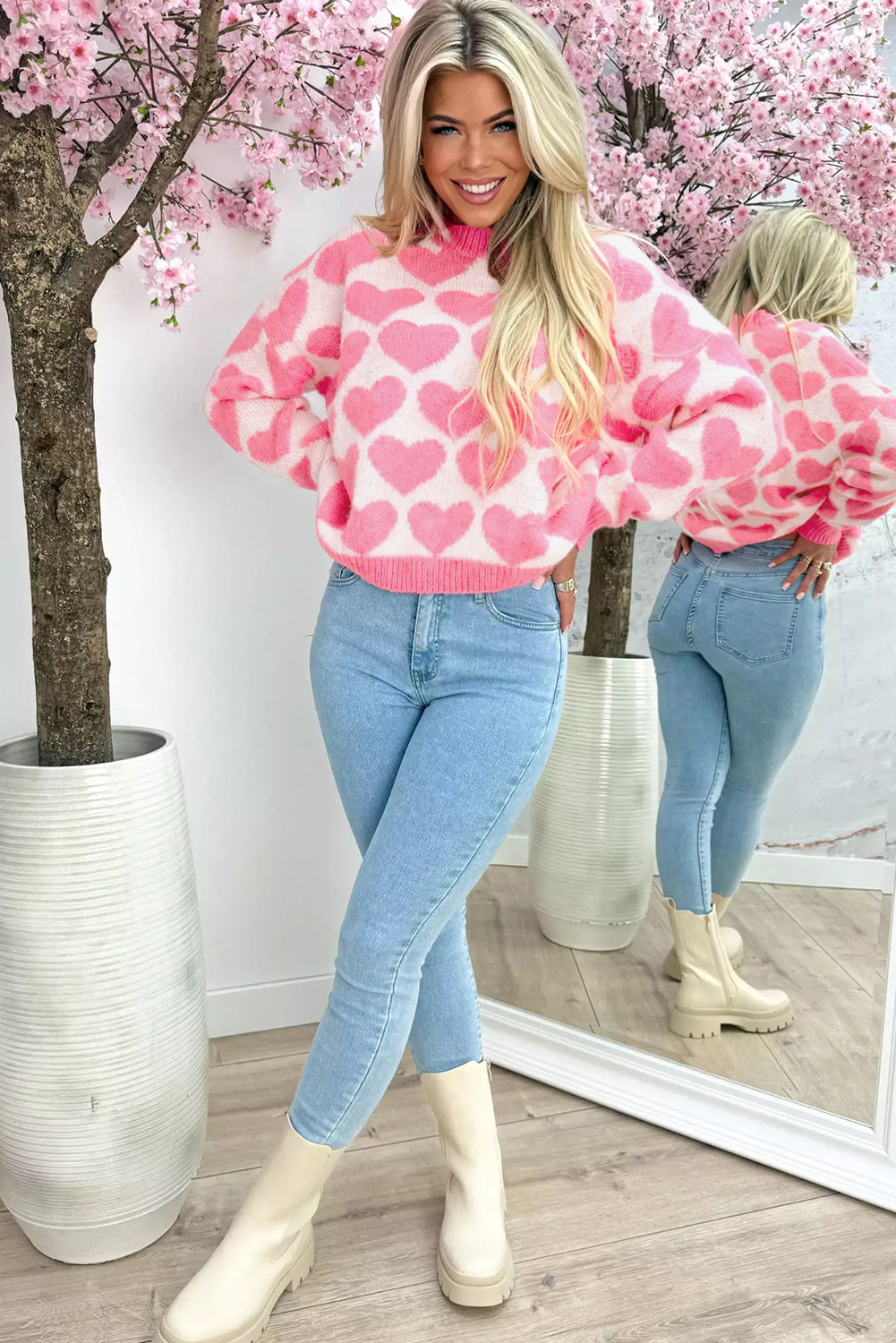 Blushing Hearts Sweater