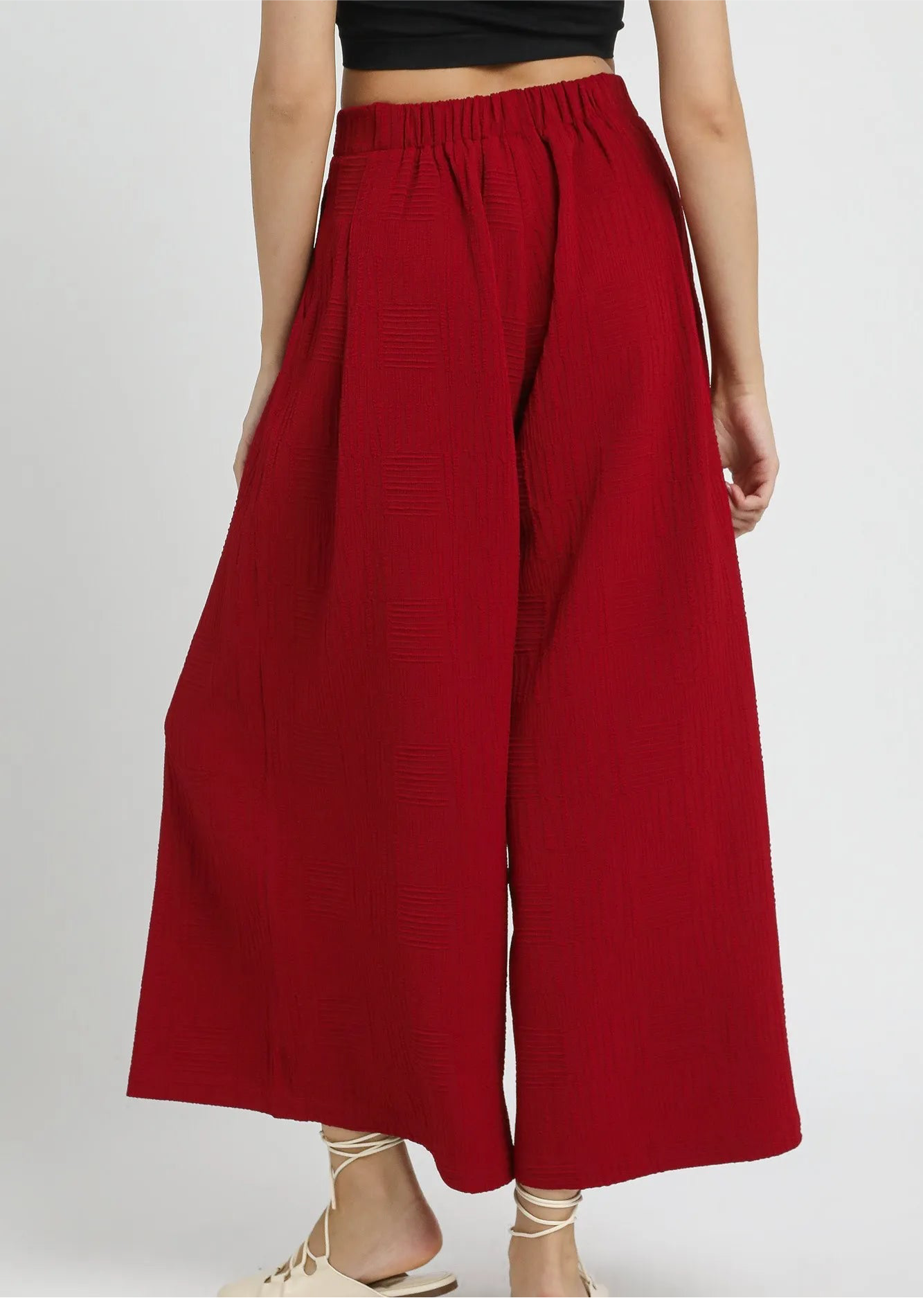 Umgee Elastic Waist Wide Leg Pants