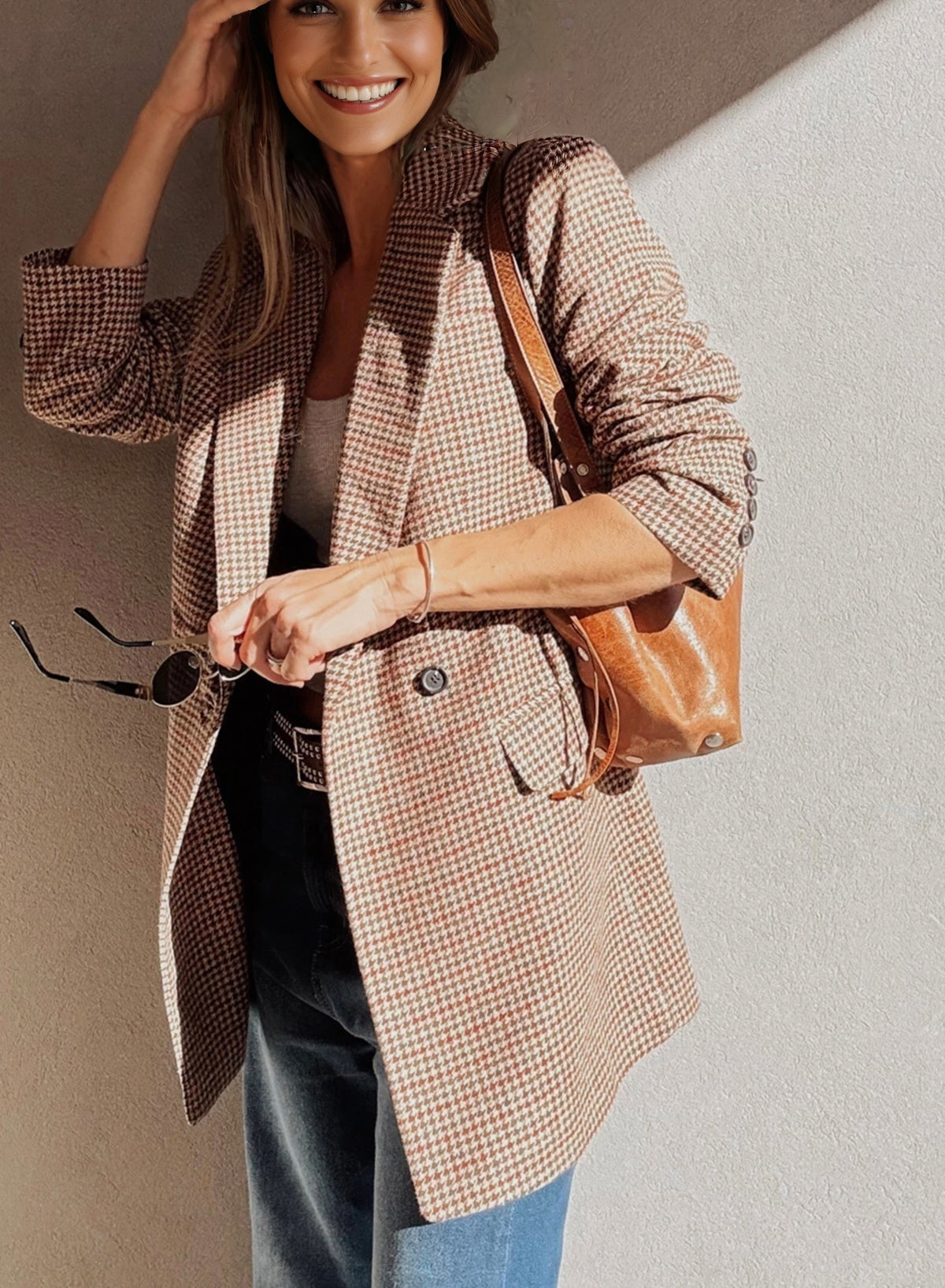 City Line Houndstooth Blazer