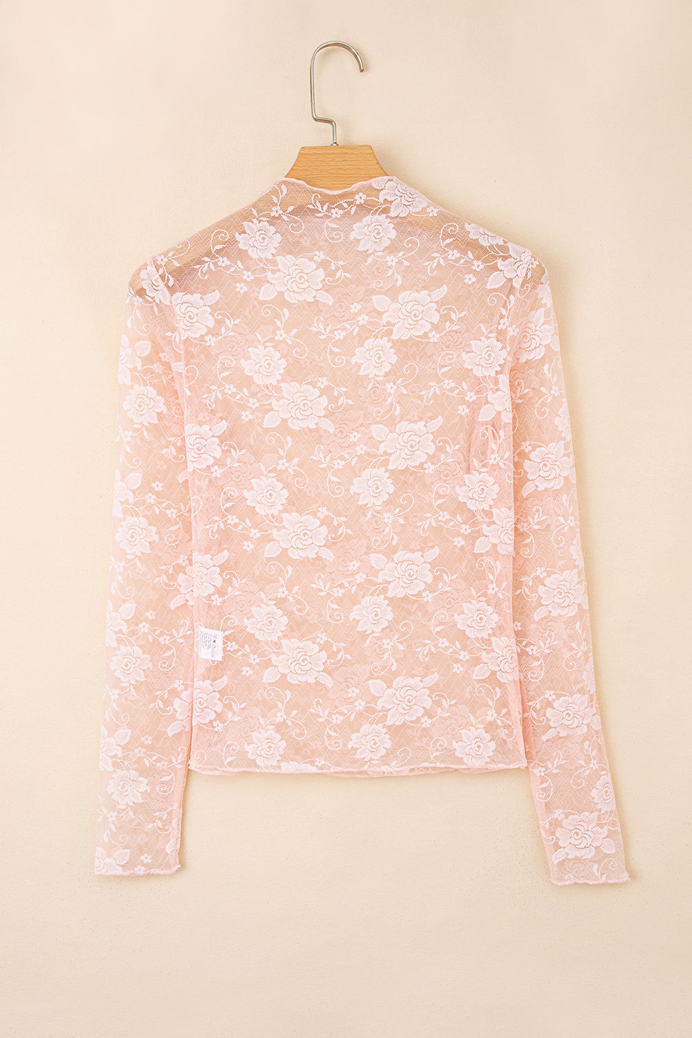 Blushing Lace Mock Neck Top