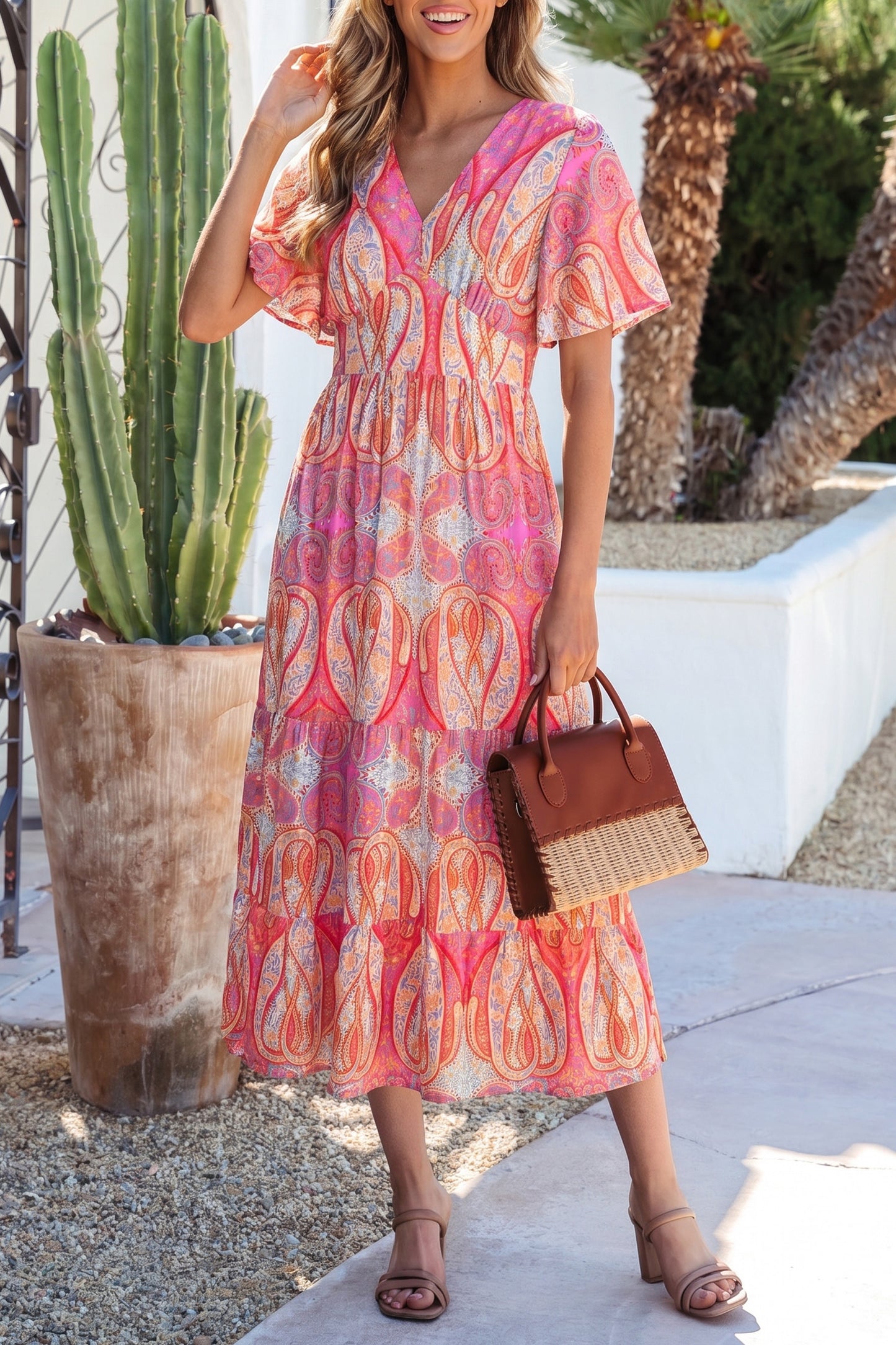 Sunset Paisley Maxi Dress