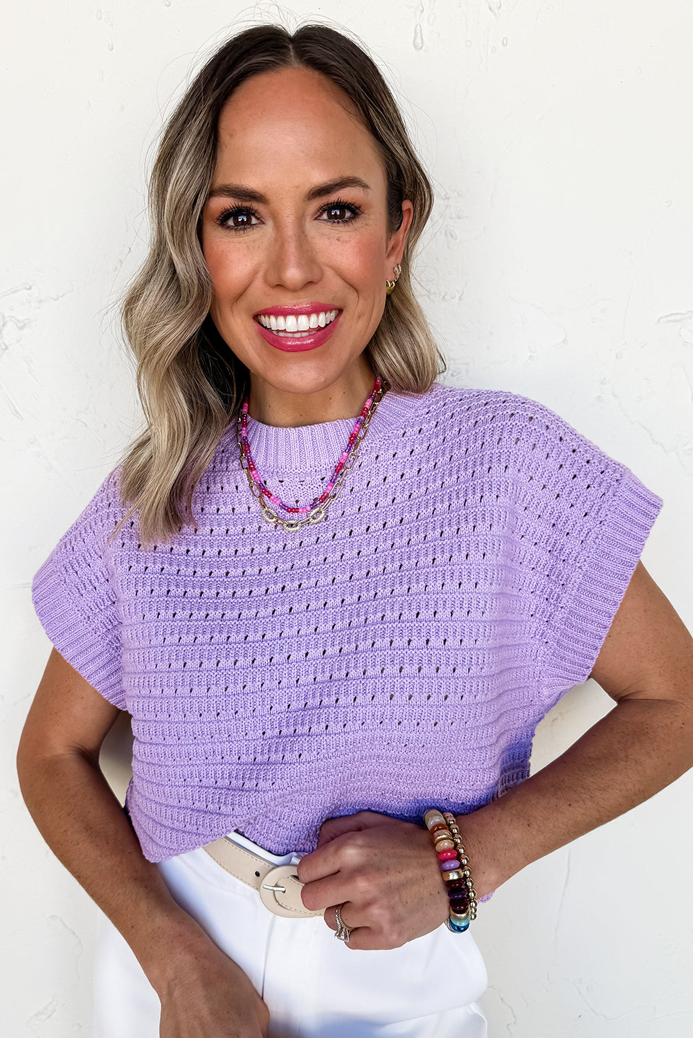 Lavender Linen Society Sweater
