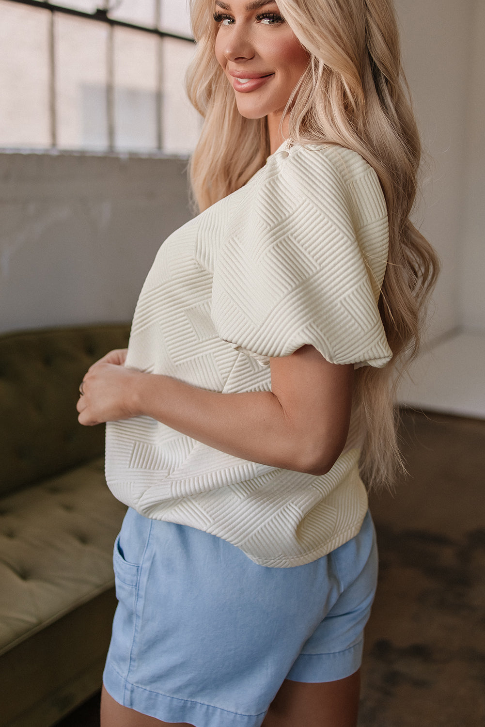 Champagne Coast Textured Top