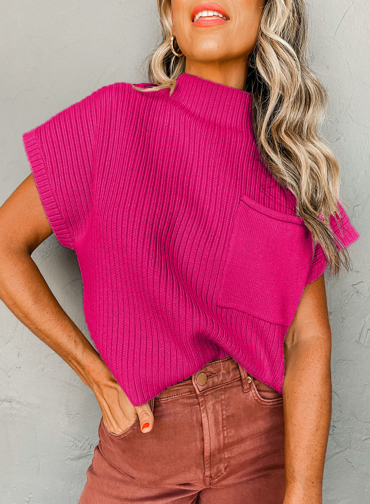 Fuchsia Affair Sweater Tank
