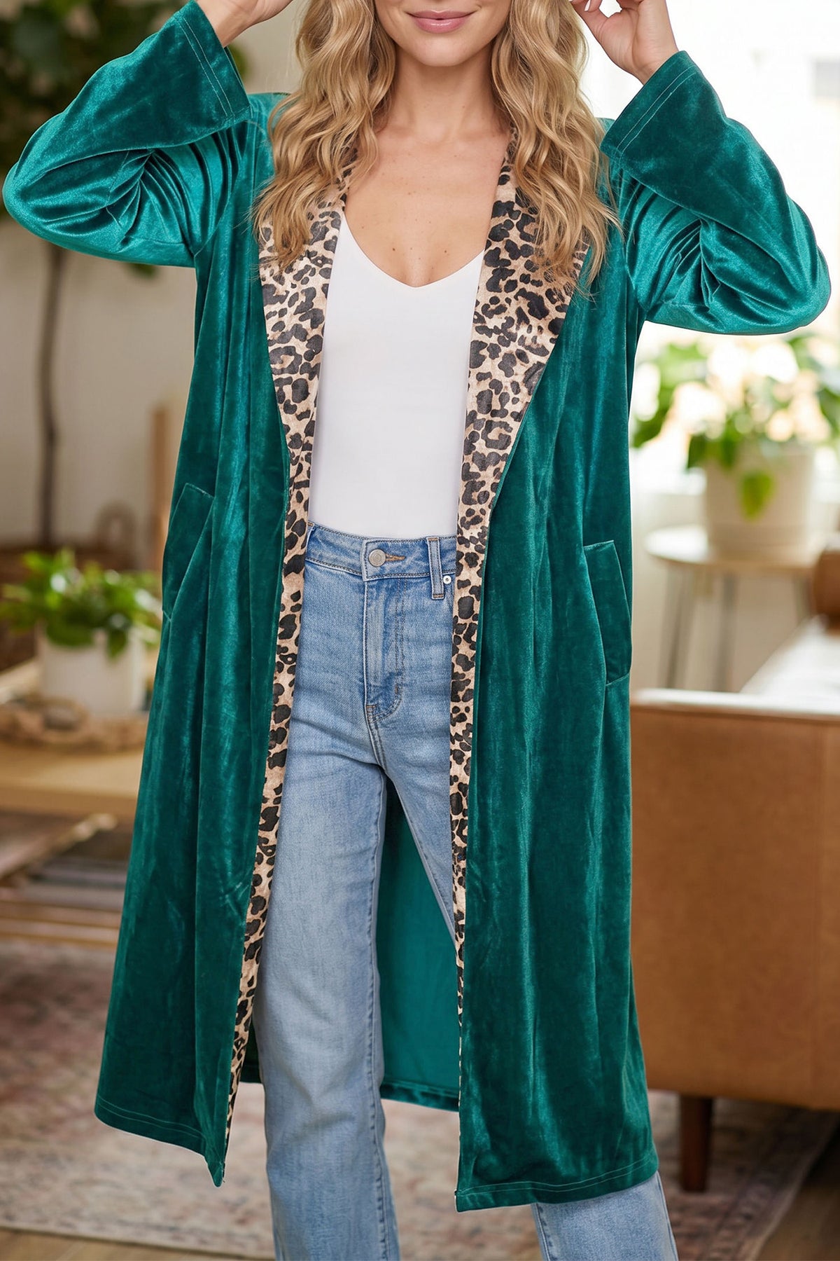 Emerald Wild Side Velvet Duster