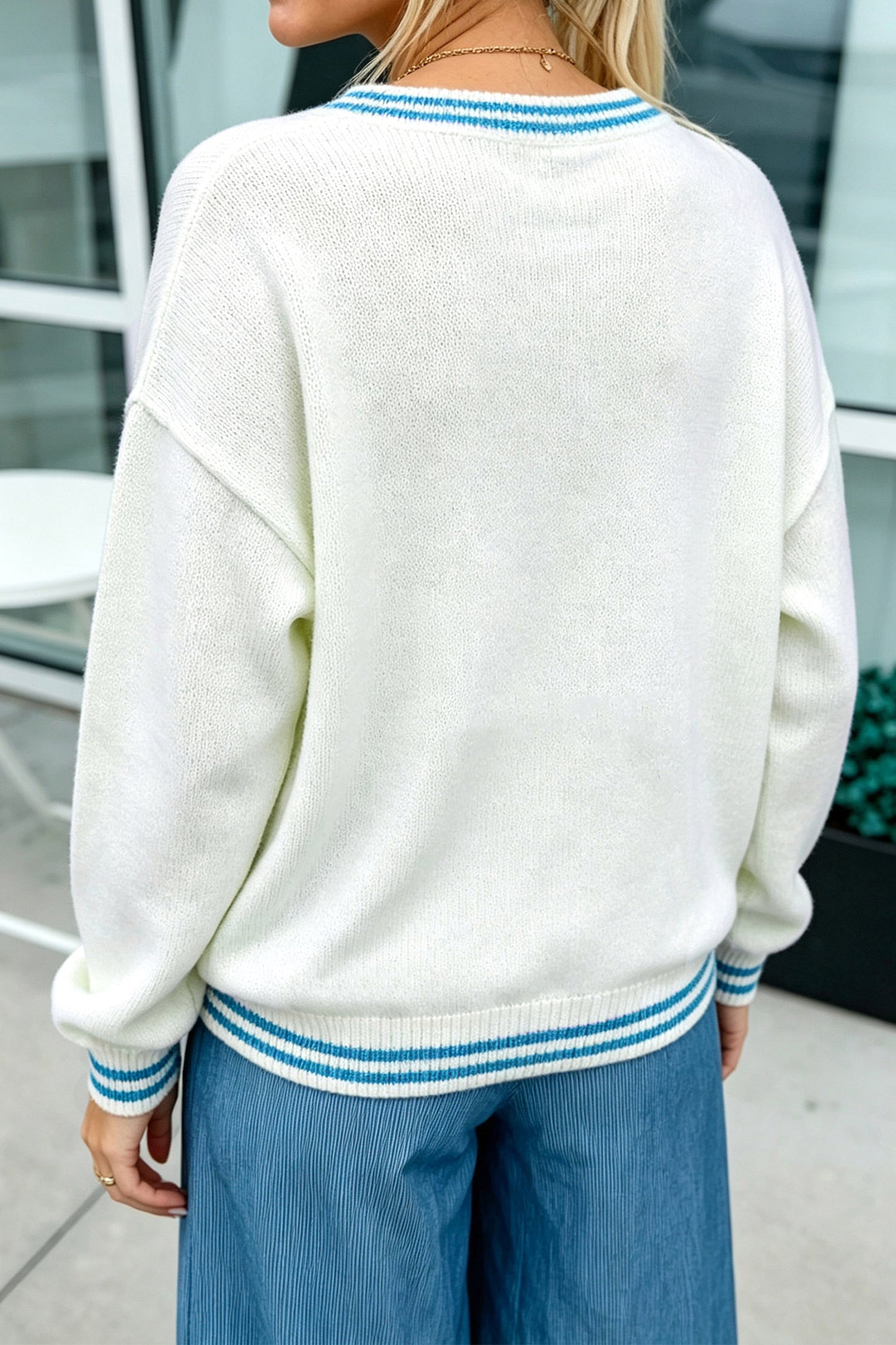 Powder Blue Bulldog Sweater