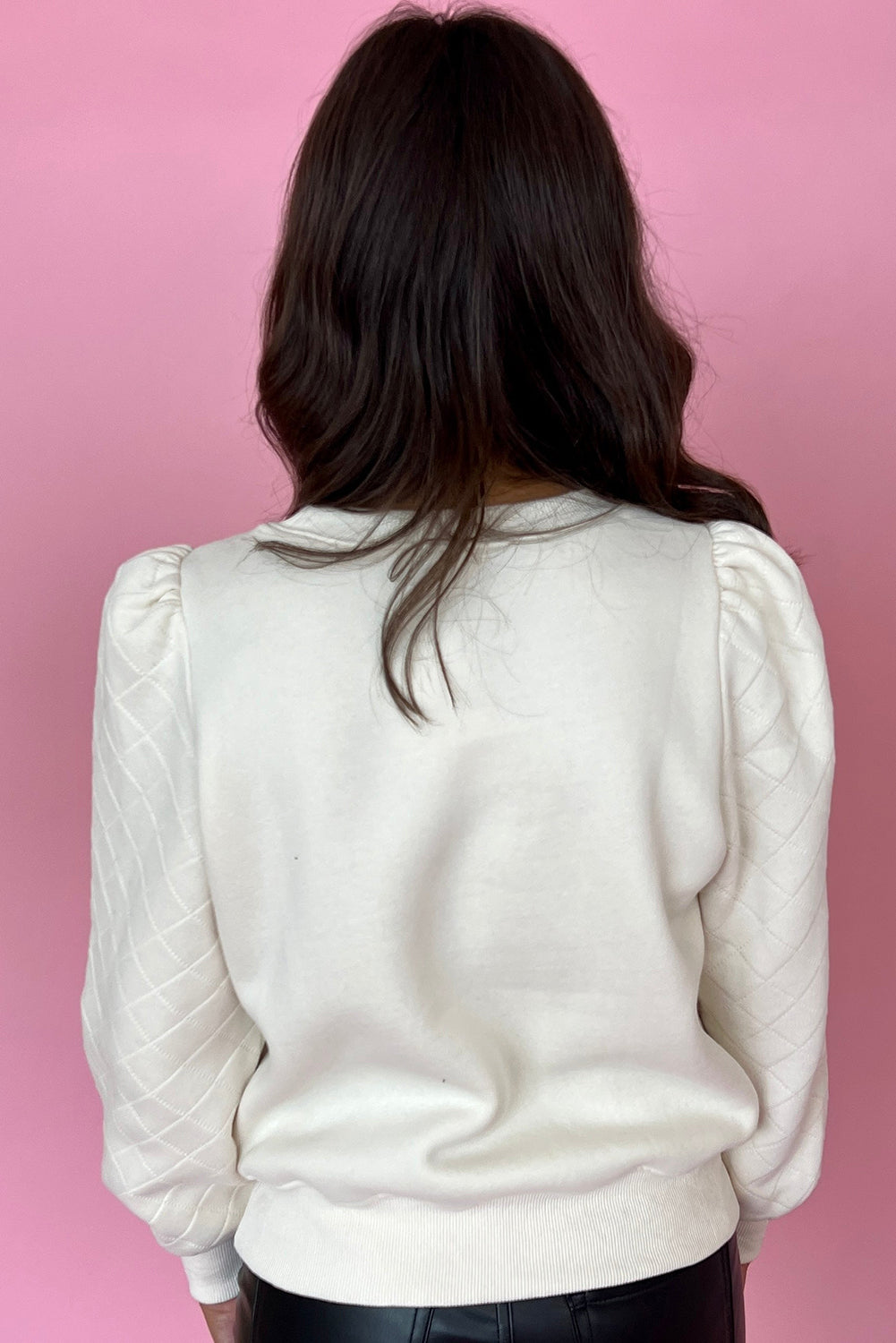 The Snowfall Quilted Sleeve 
 Sweatshirt