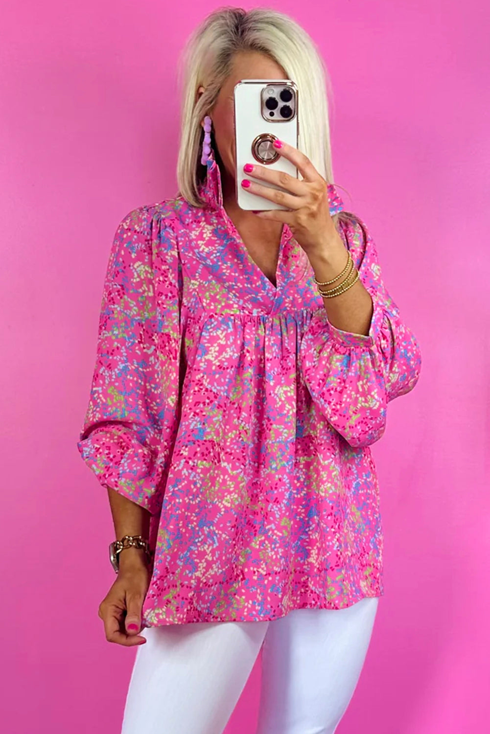 Pink Confetti Babydoll Top