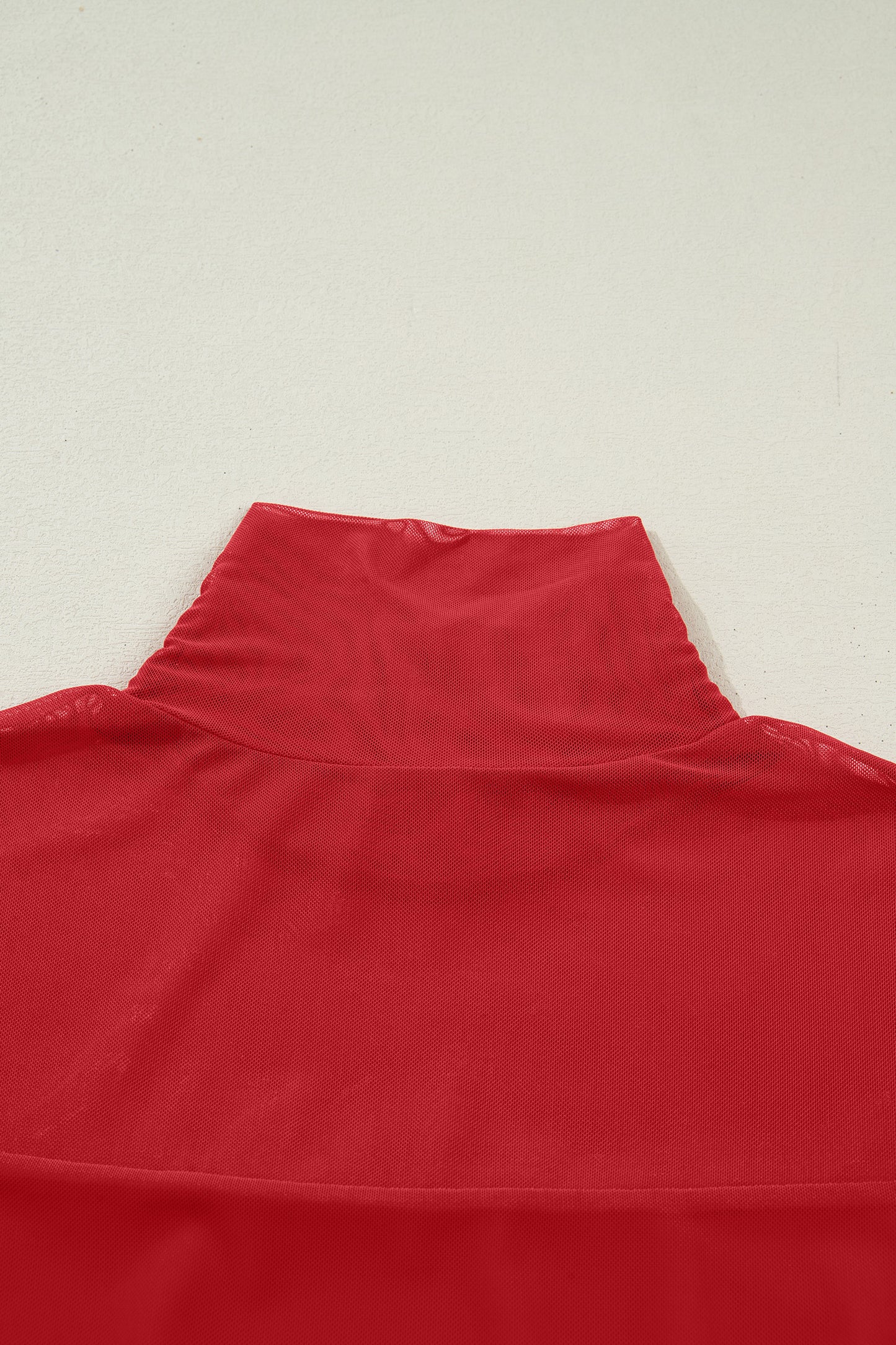 Crimson Allure Mesh Turtleneck
