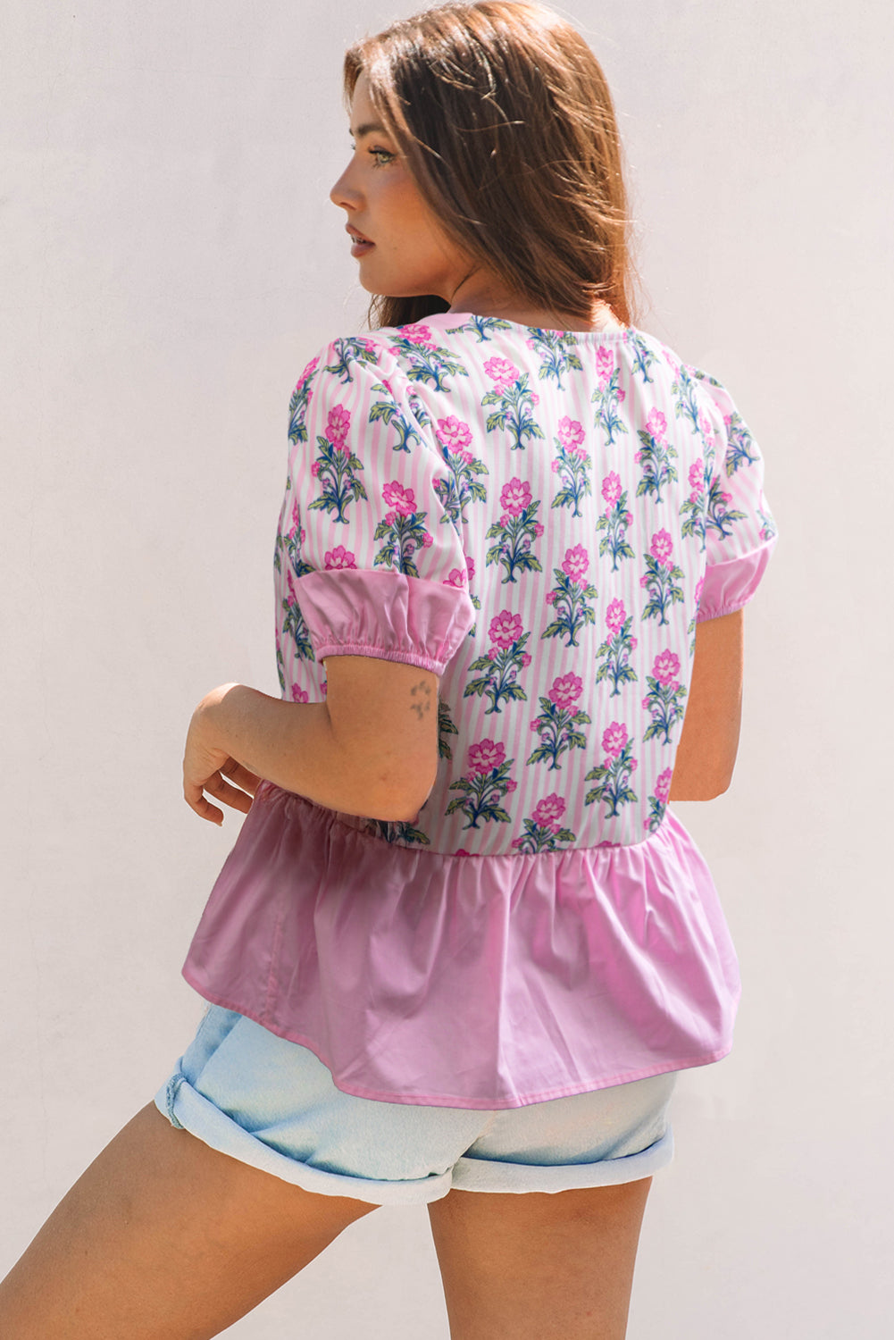 Blushing Garden Peplum Blouse