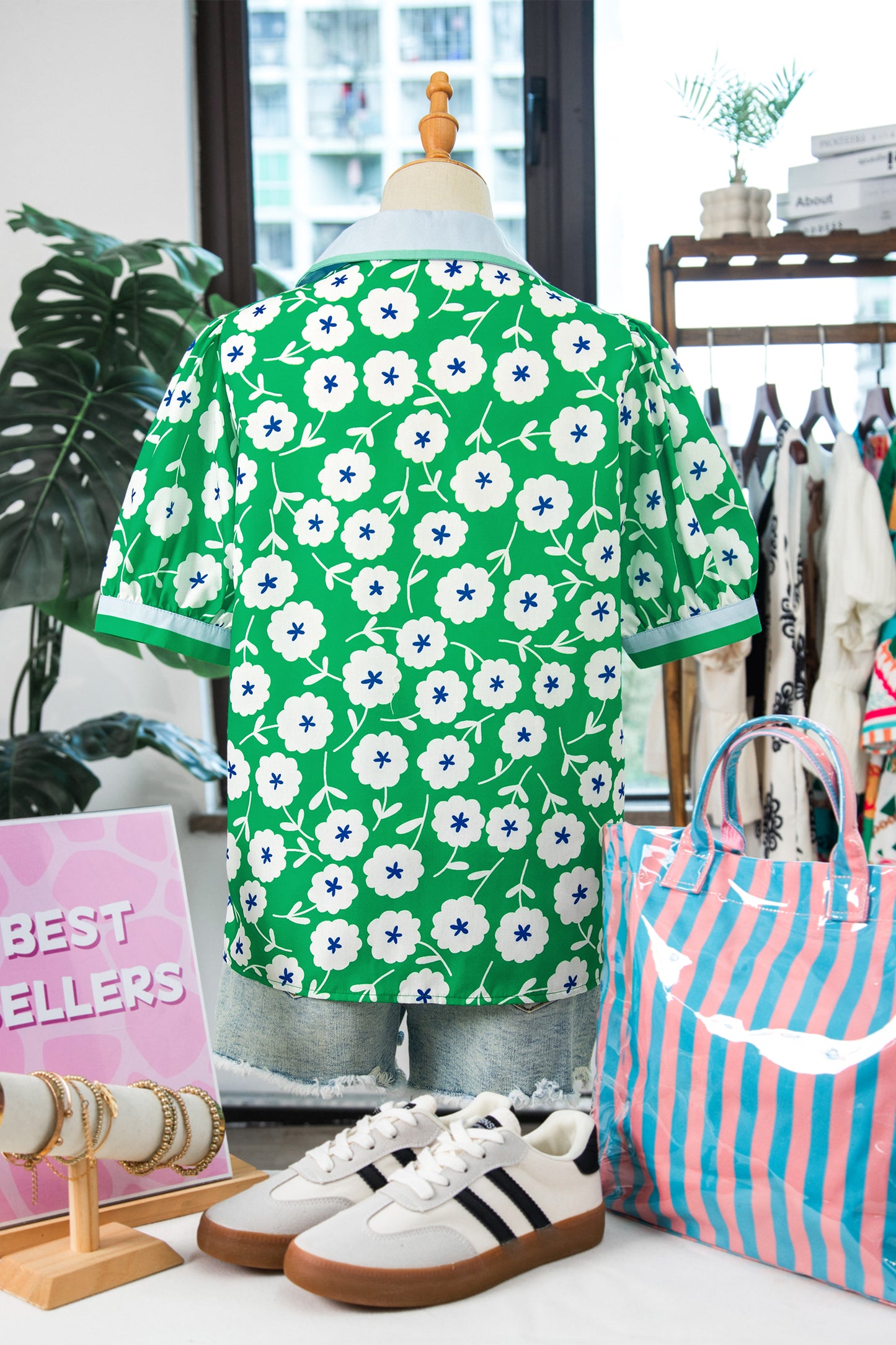 Emerald Garden Party Blouse