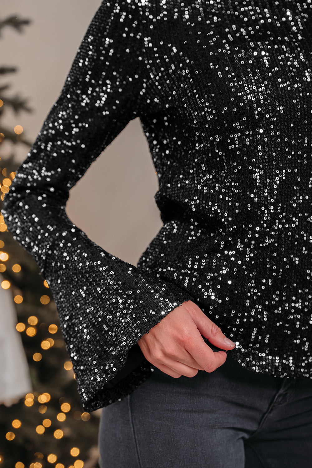 Starlit Open-Back Sequin Top