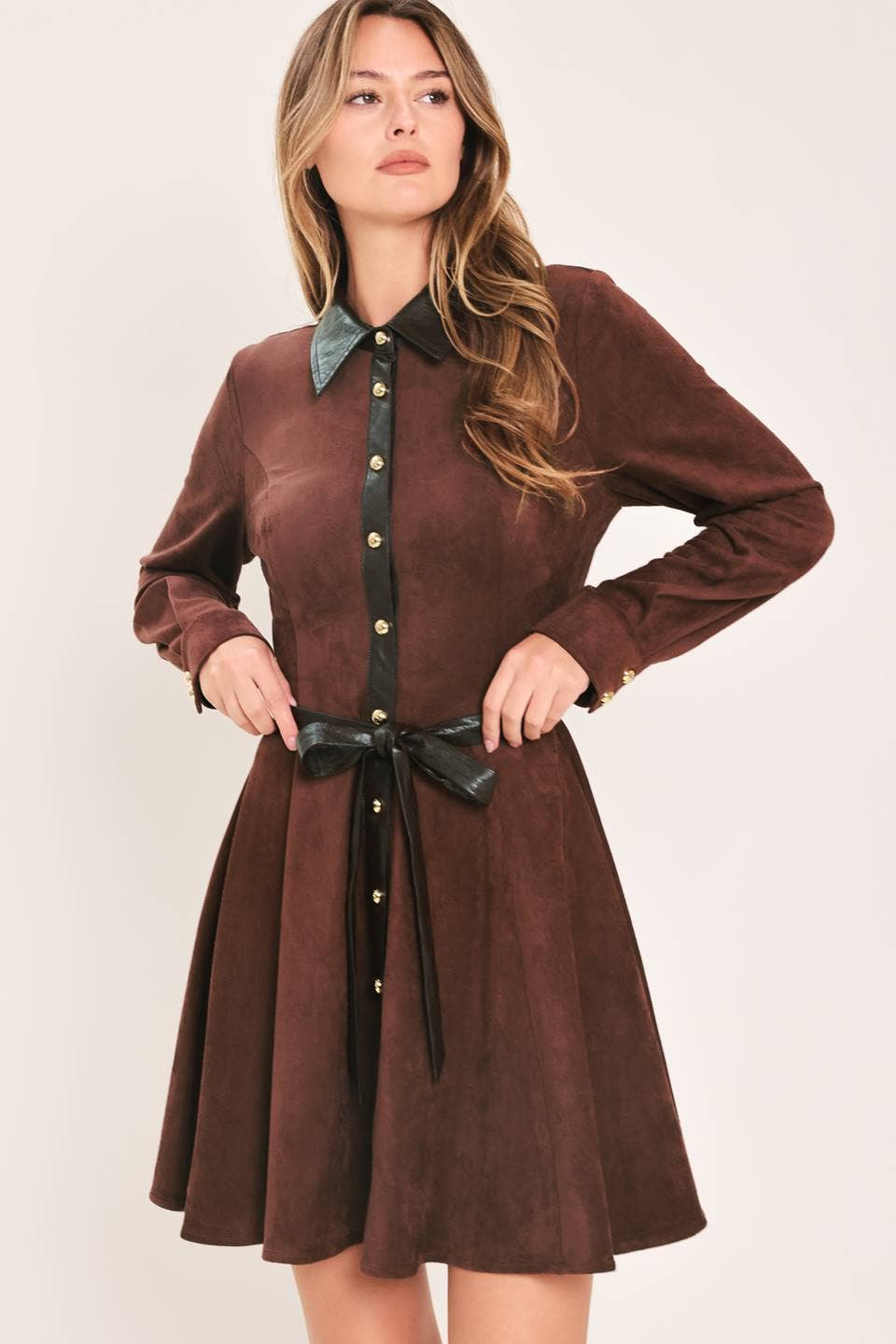 The Bordeaux Belle Suede Dress