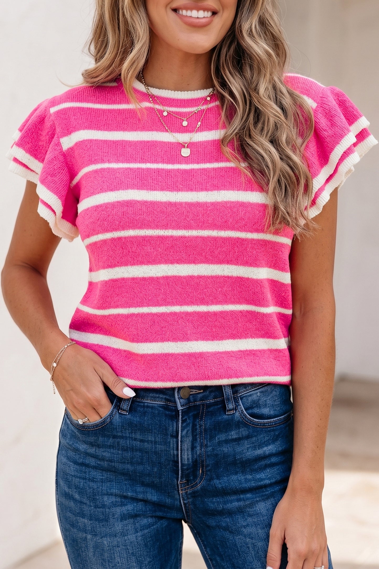 Pink Palm Social Sweater