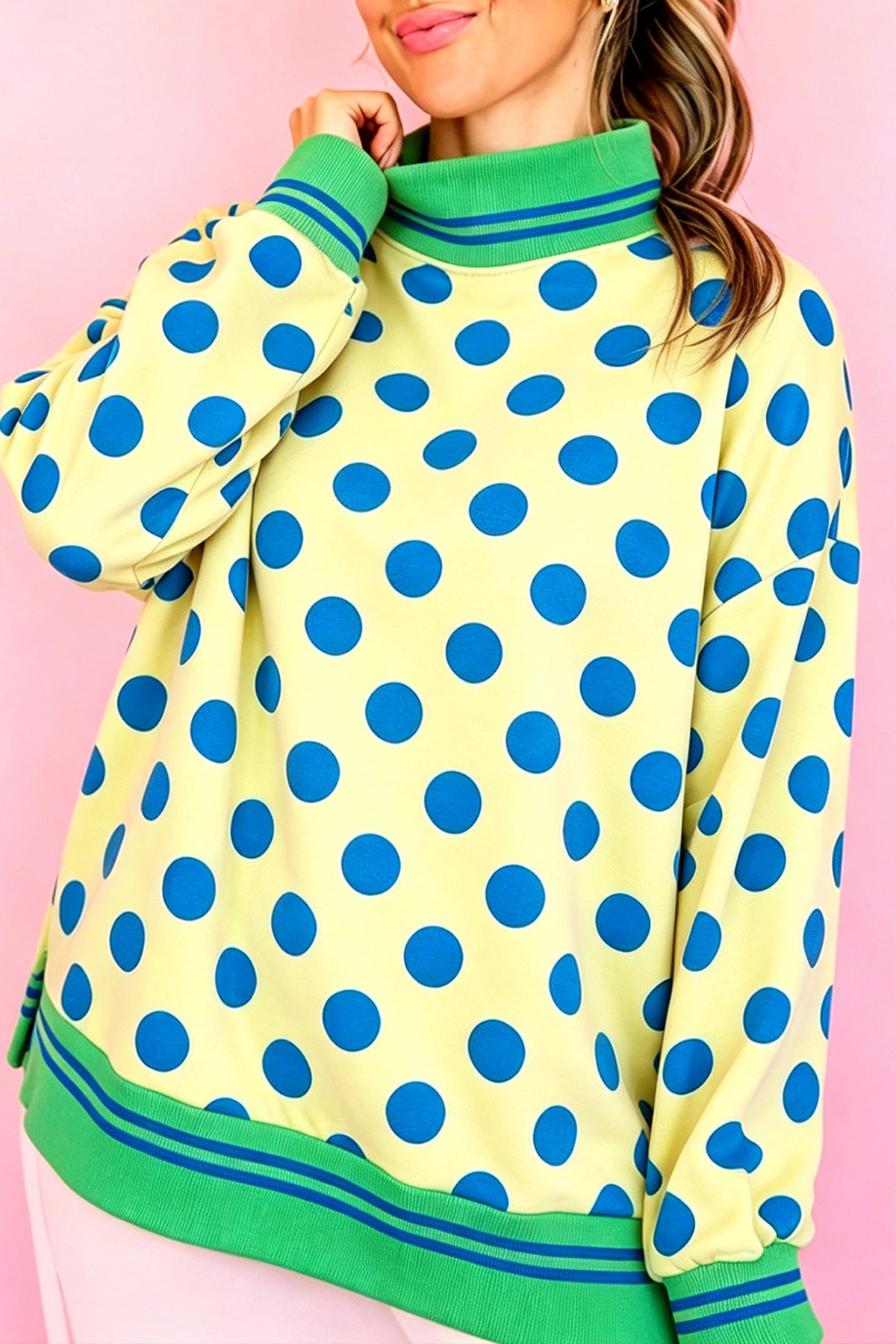 The Dot to Dot Mock Neck Sweatshirt