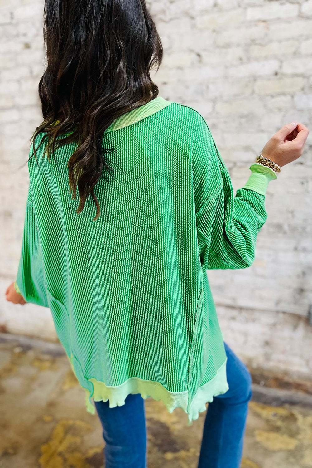 Minted Charm Textured Knit Top