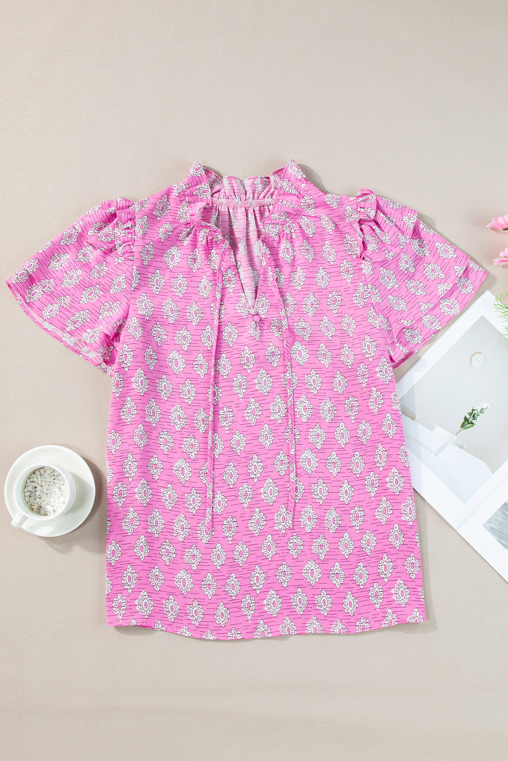 Pink Petal Ruffle Blouse