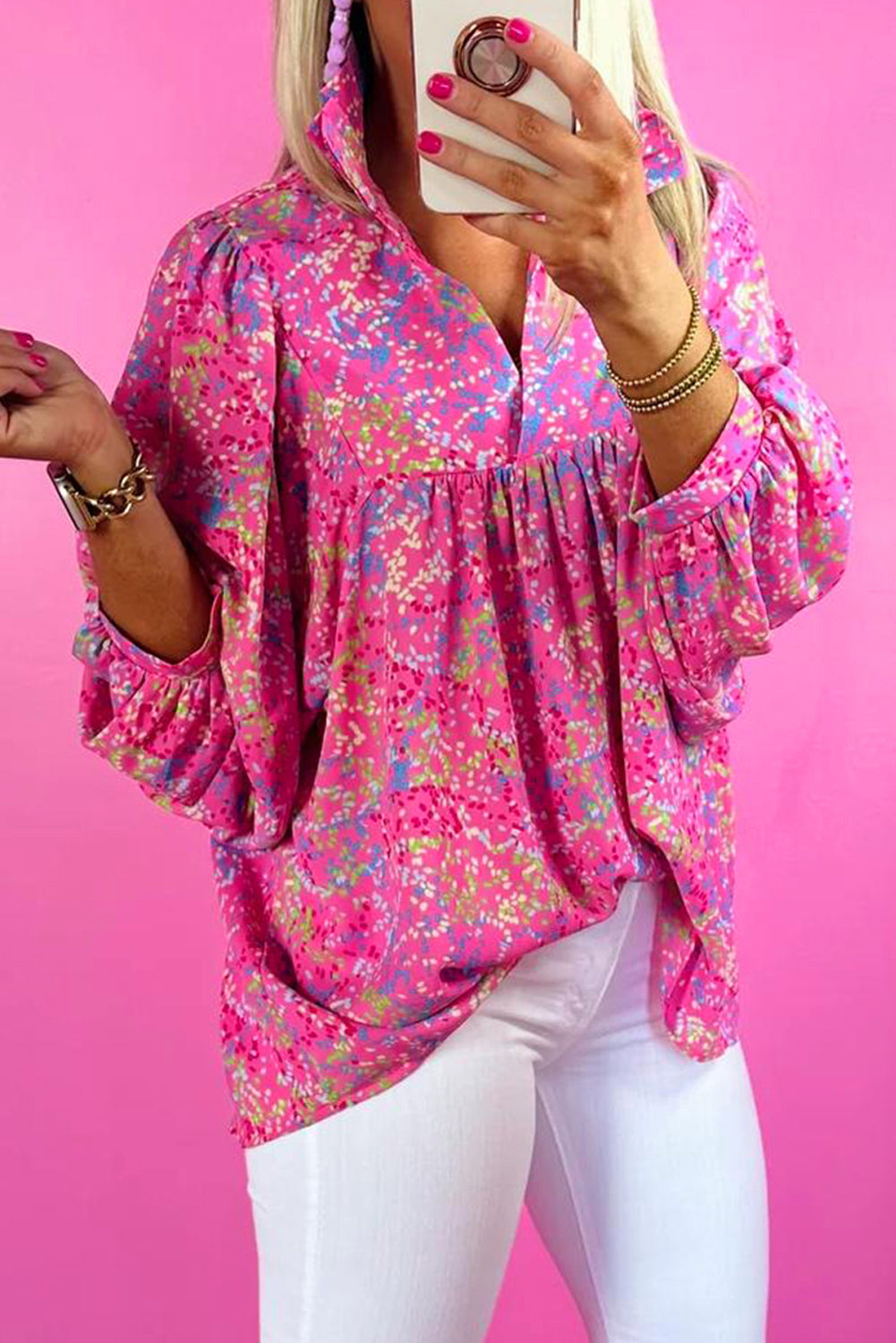 Pink Confetti Babydoll Top