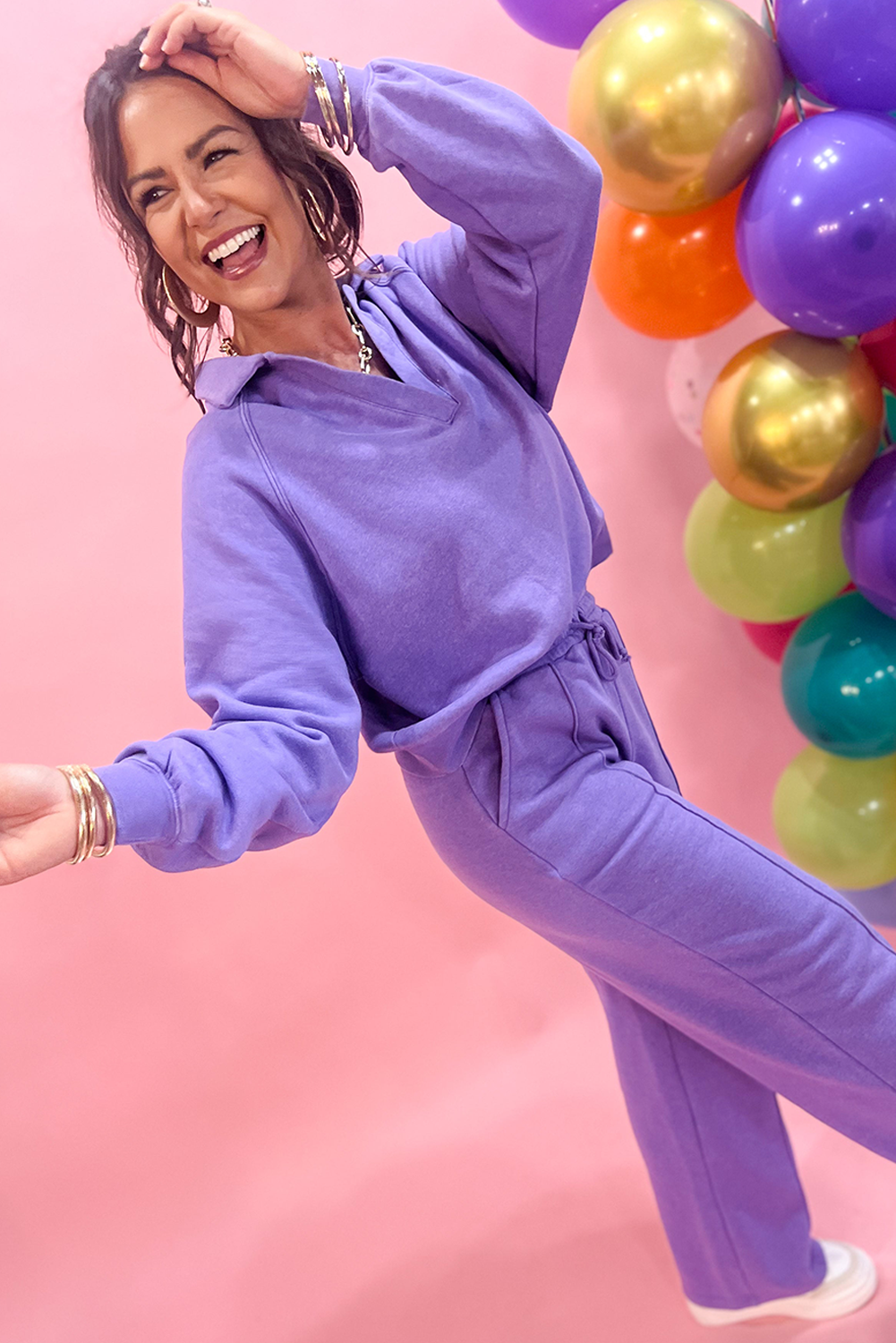 Lavender Luxe Half-Zip Lounge Set
