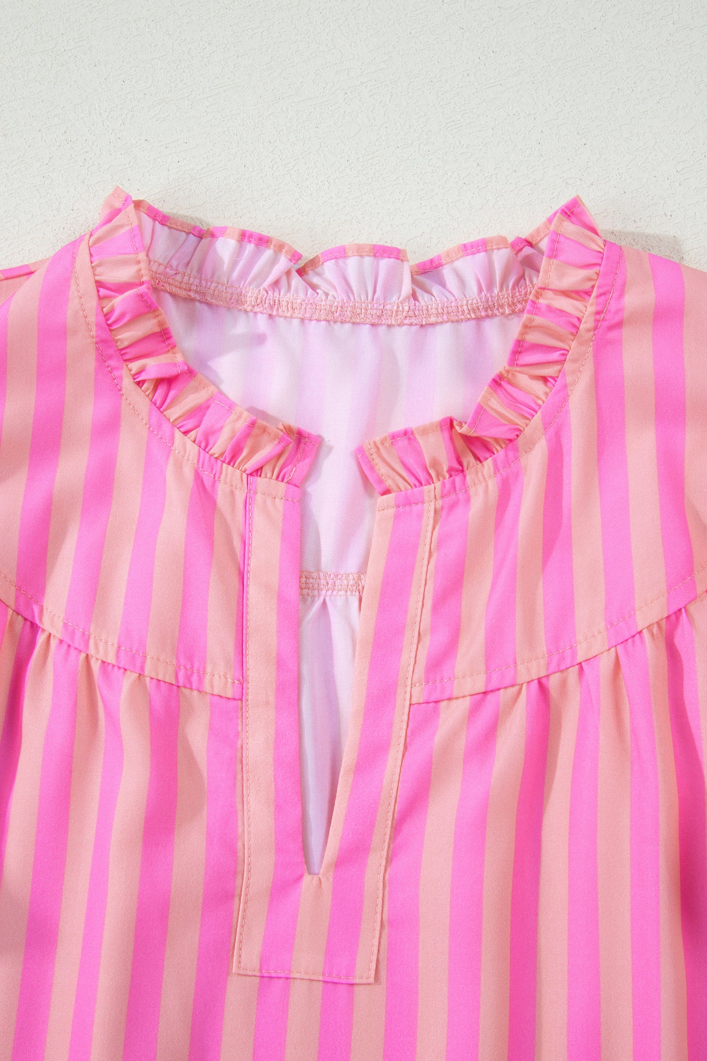 Pink Champagne Ruffle Blouse