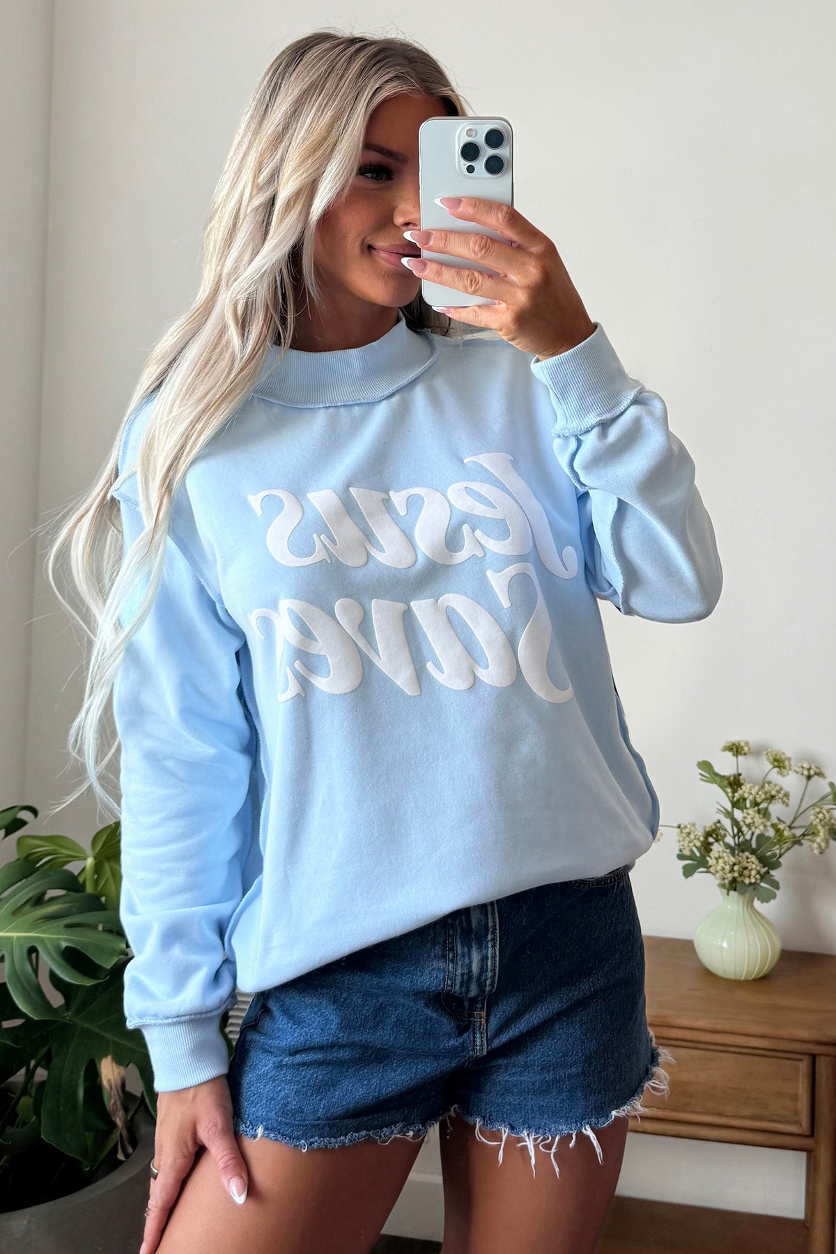 Jesus Saves Mock Neck Sweatshirt