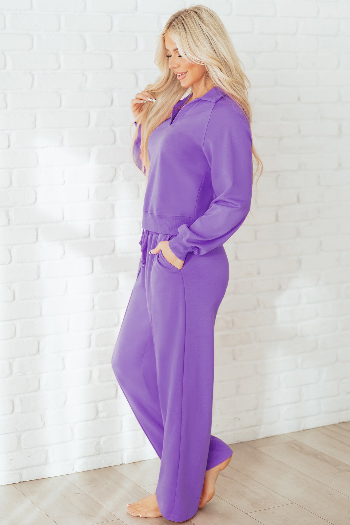 Lavender Luxe Half-Zip Lounge Set