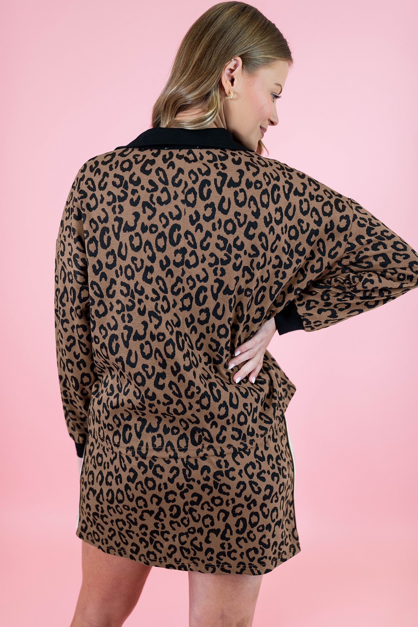 Wild Intentions Leopard Half-Zip Set
