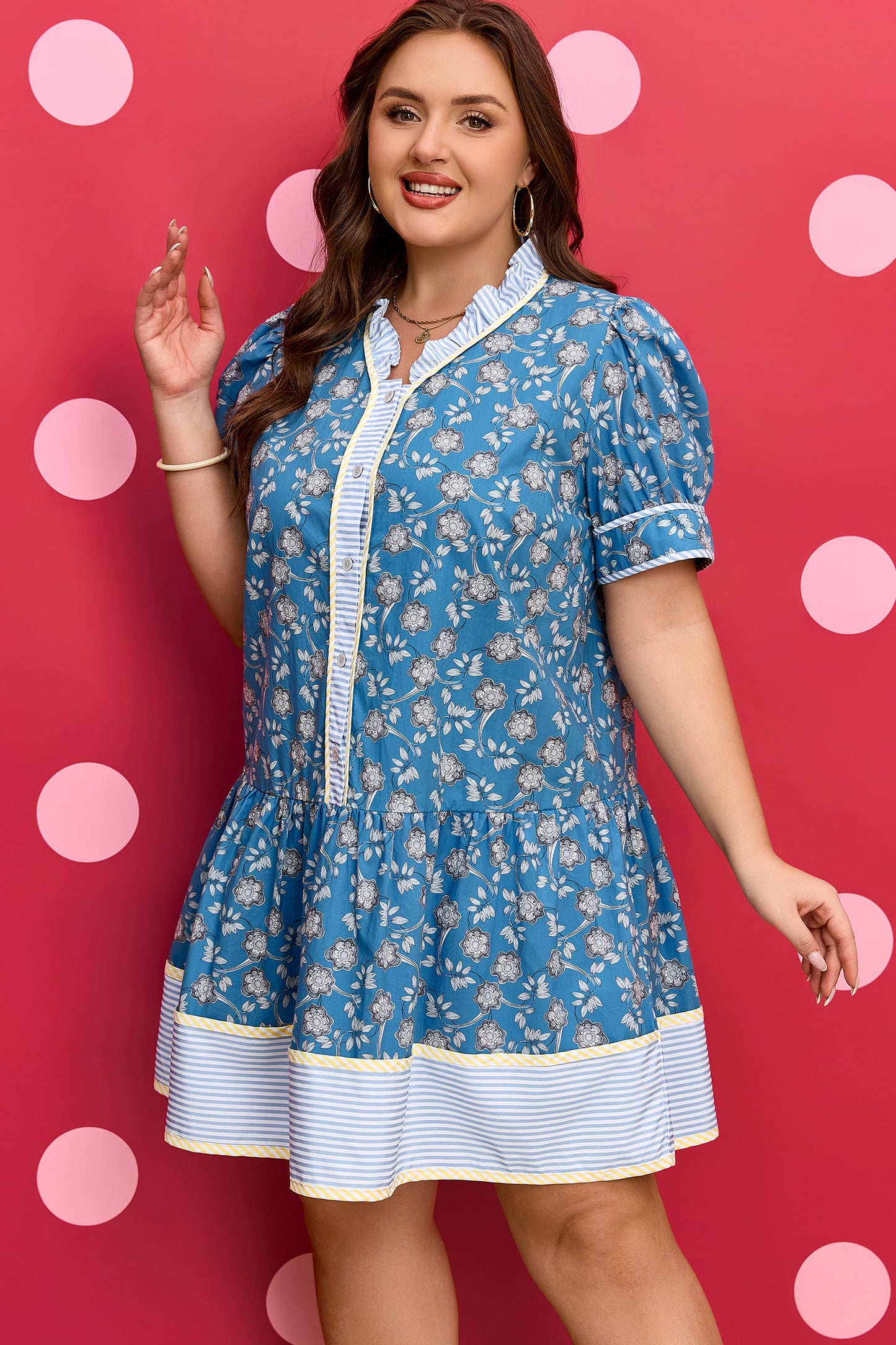 Harbor Garden Shirt Dress- Curvy